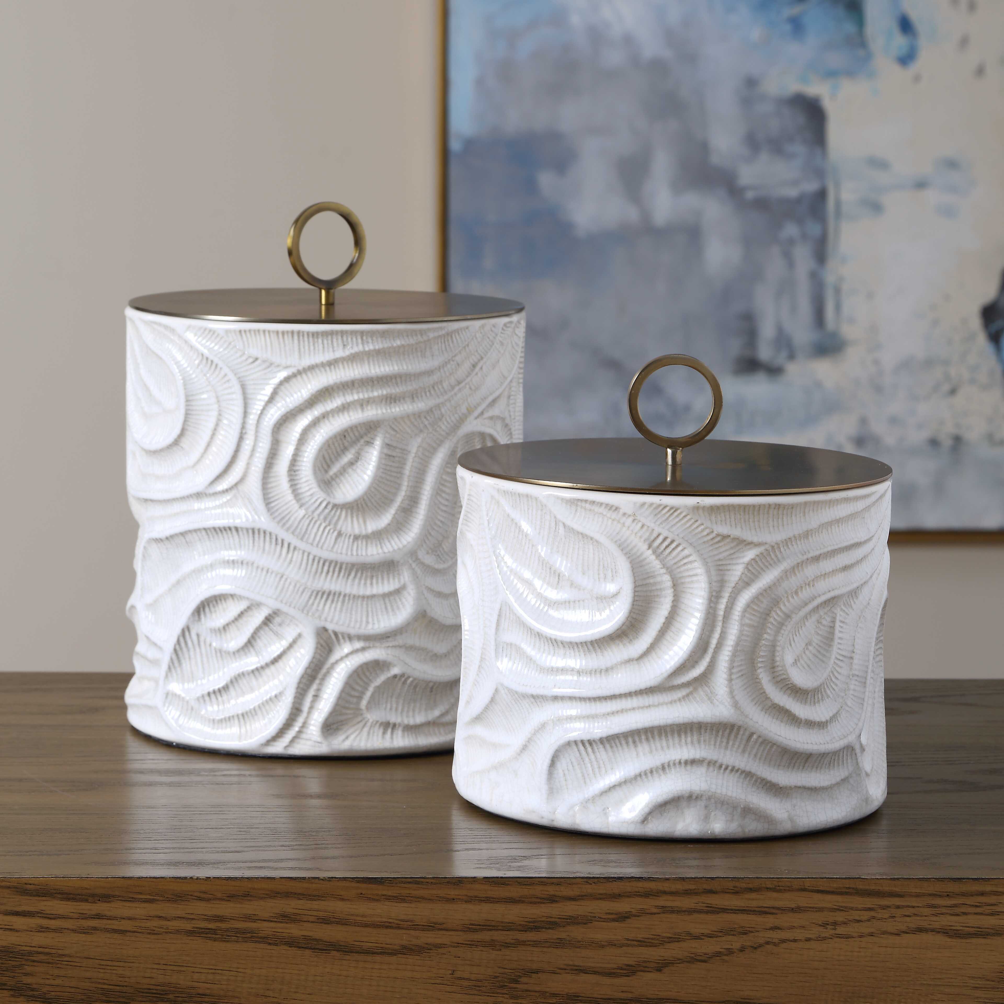 Uttermost Ivory Tide Indoor-Outdoor Canisters - Set of 2