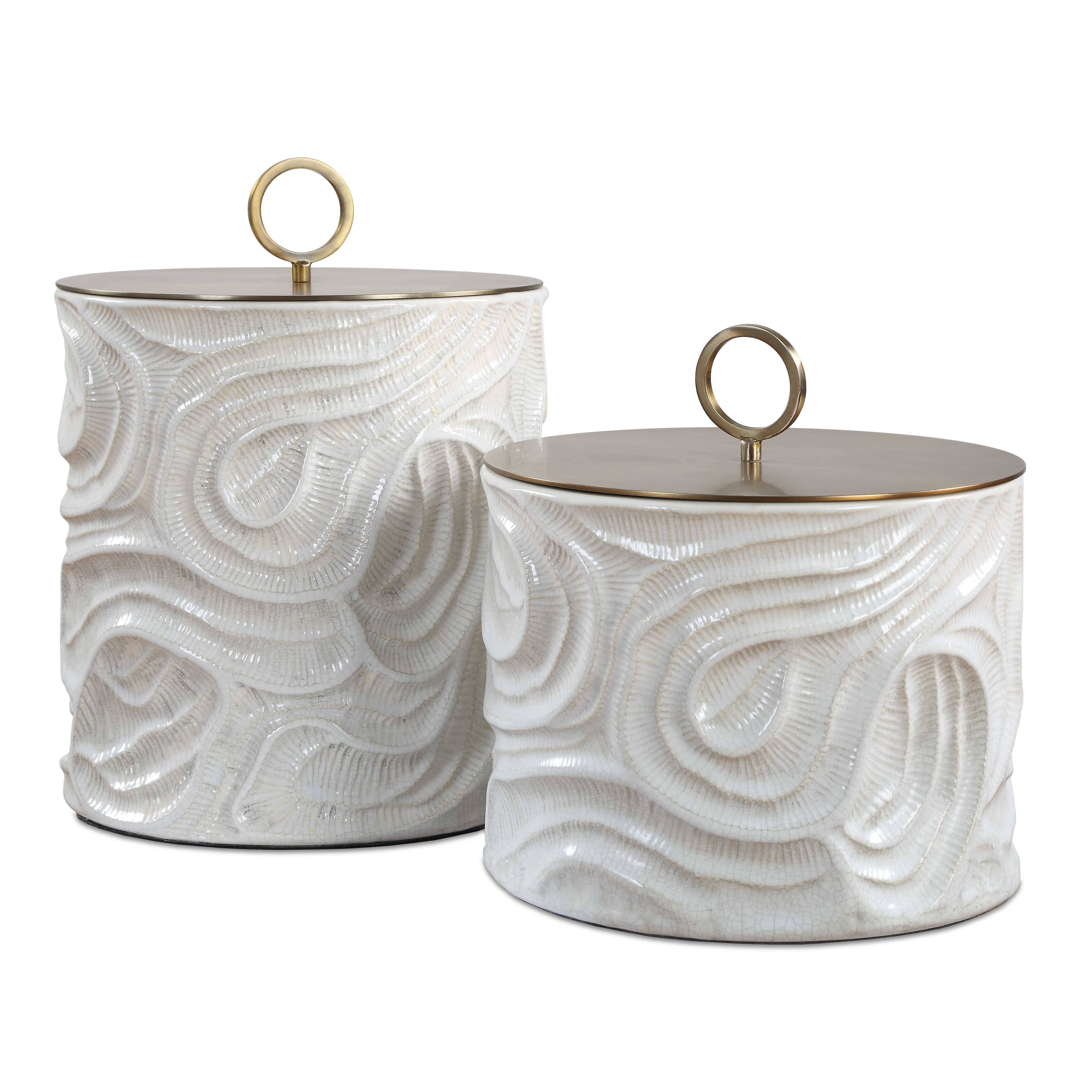 Uttermost Ivory Tide Indoor-Outdoor Canisters - Set of 2