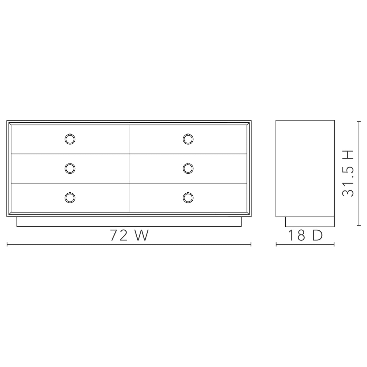 Ansel Extra Large 6-Drawer