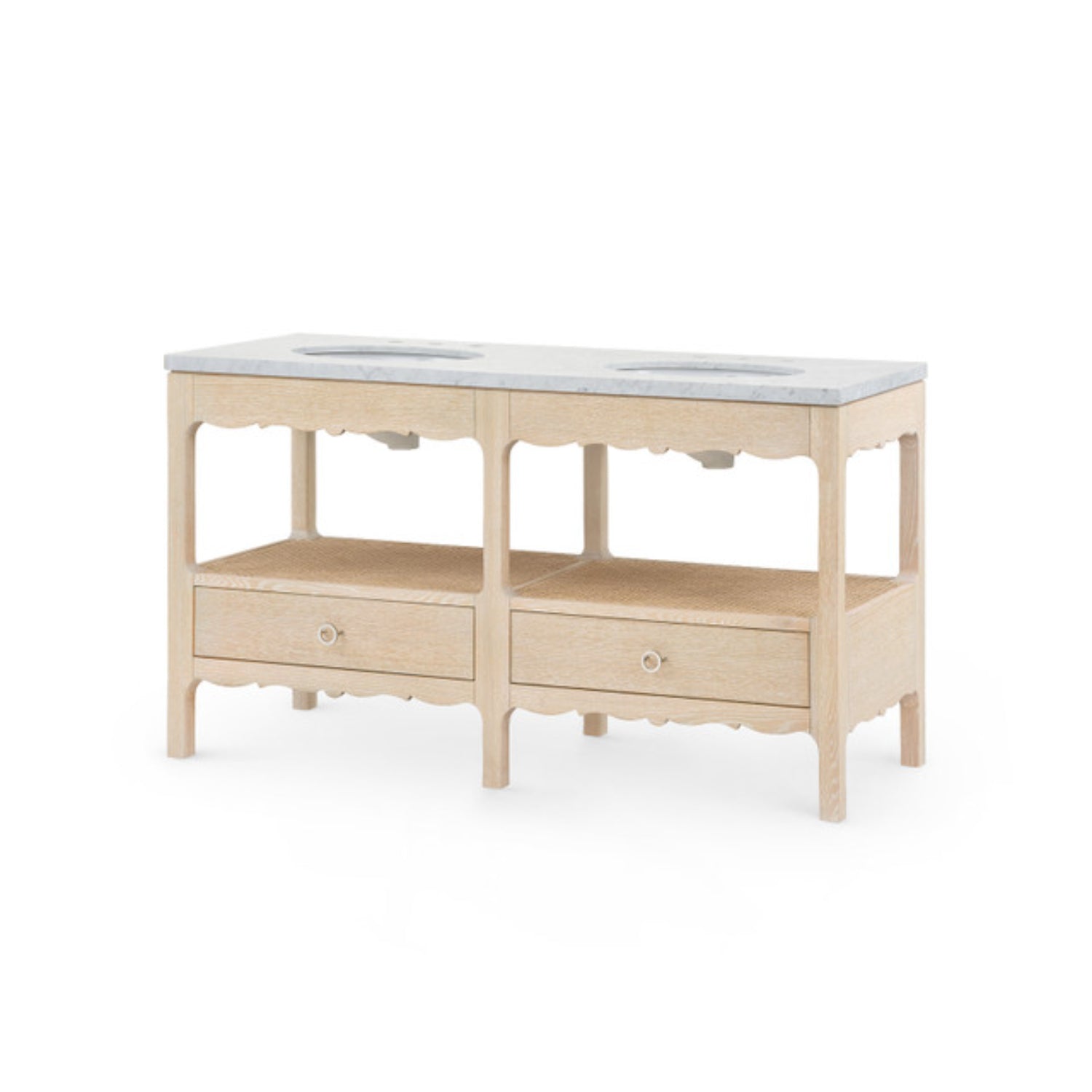 Arianna 2-Drawer Cabinet with 60" Marble Vanity Top