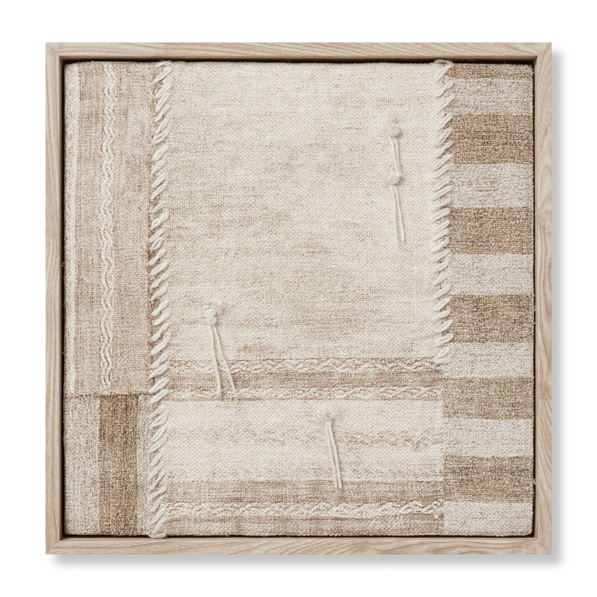 Loloi Patchwork A Beige/Brown 1'-5" x 1'-5" Wall Art