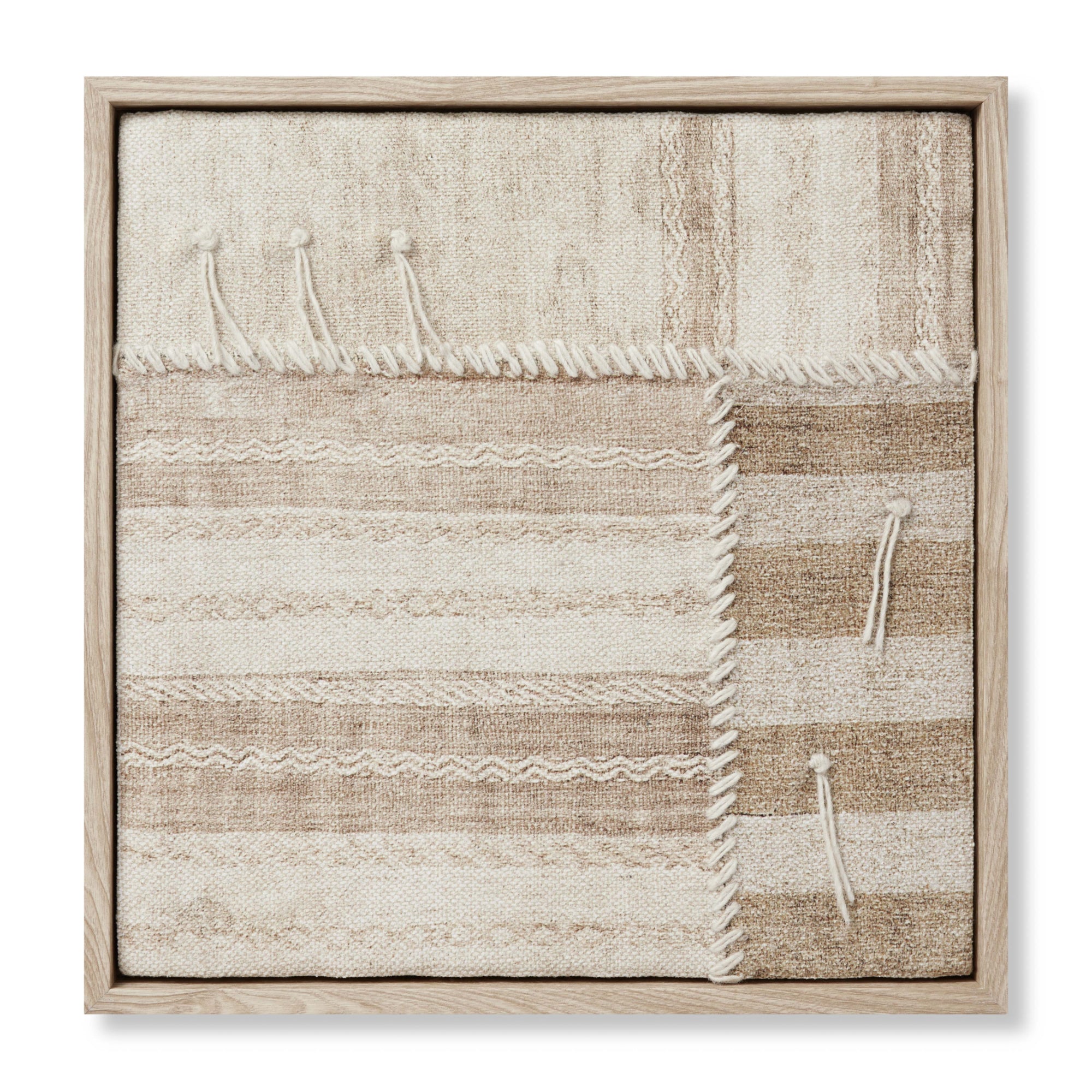 Loloi Patchwork B Beige/Brown 1'-5" x 1'-5" Wall Art