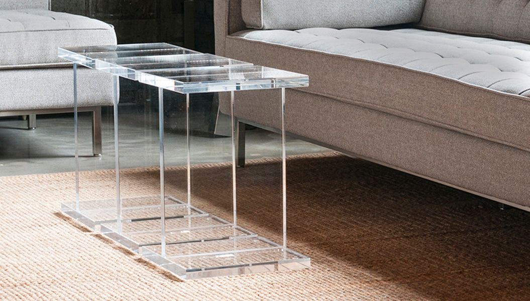 Acrylic I-Beam Table Accent Table Gus*     Four Hands, Mid Century Modern Furniture, Old Bones Furniture Company, Old Bones Co, Modern Mid Century, Designer Furniture, https://www.oldbonesco.com/