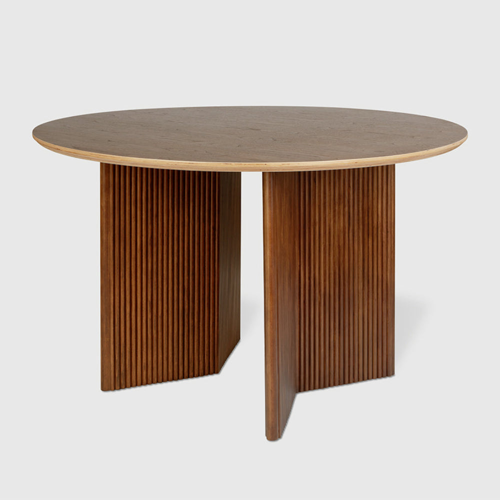 Atwell Dining Table-Round Natural WalnutDining Table Gus*  Natural Walnut   Four Hands, Mid Century Modern Furniture, Old Bones Furniture Company, Old Bones Co, Modern Mid Century, Designer Furniture, https://www.oldbonesco.com/