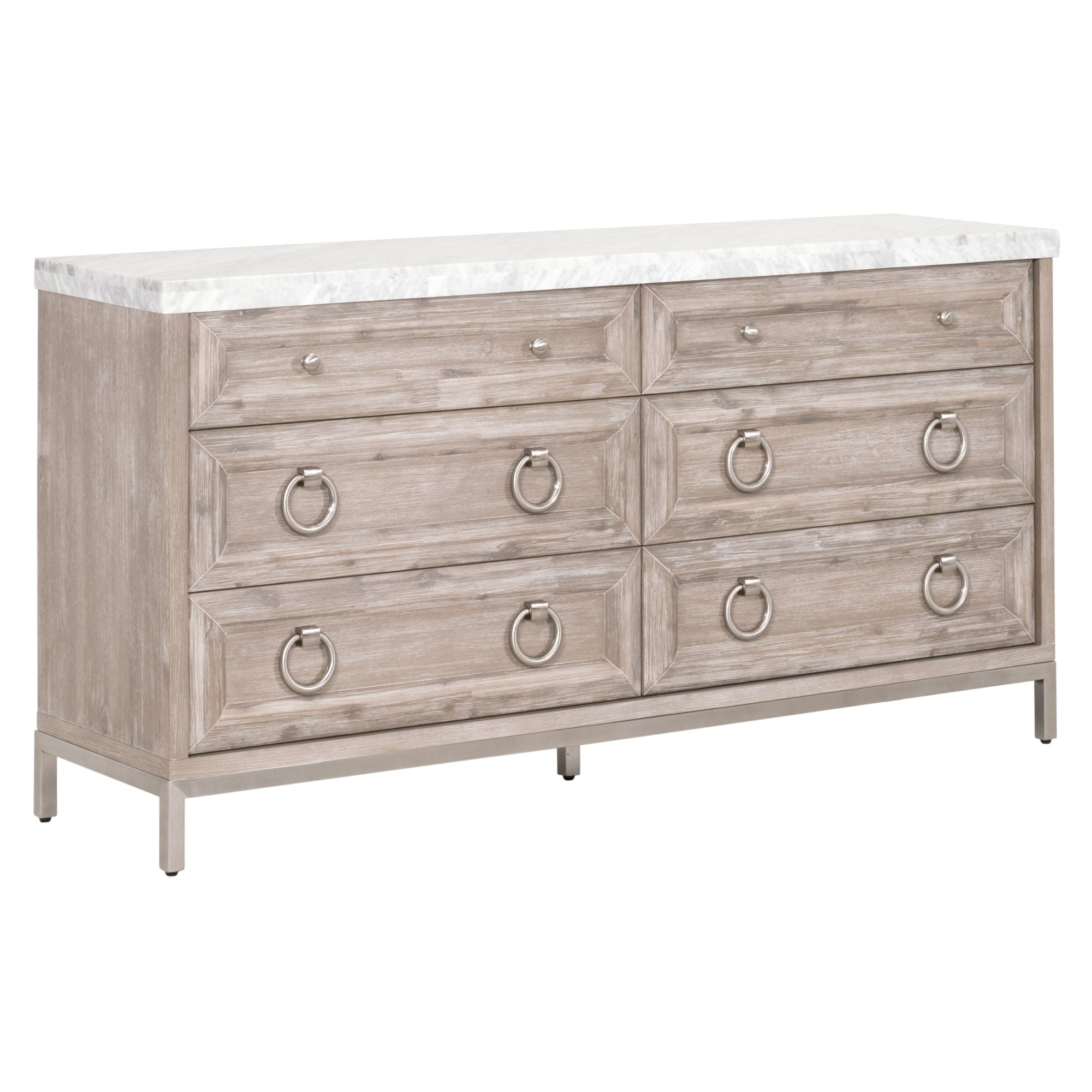 Azure Carrera 6-Drawer Double Dresser Dressers & Chests Essentials For Living Natural Gray Acacia with Brushed Stainless , Black Friday Sale Essentials For Living Furniture Sale, Old Bones Co, Mid Century Furniture Sale, Four Hands Furniture, Black Friday Sale Azure Carrera 6-Drawer Double Dresser,Gus Sale, Perigold Azure Carrera 6-Drawer Double Dresser Dressers & Chests Black Friday Sale , Perigold Sale Azure Carrera 6-Drawer Double Dresser,Azure Carrera 6-Drawer Double Dresser Lulu and Georgia, Burke Deco