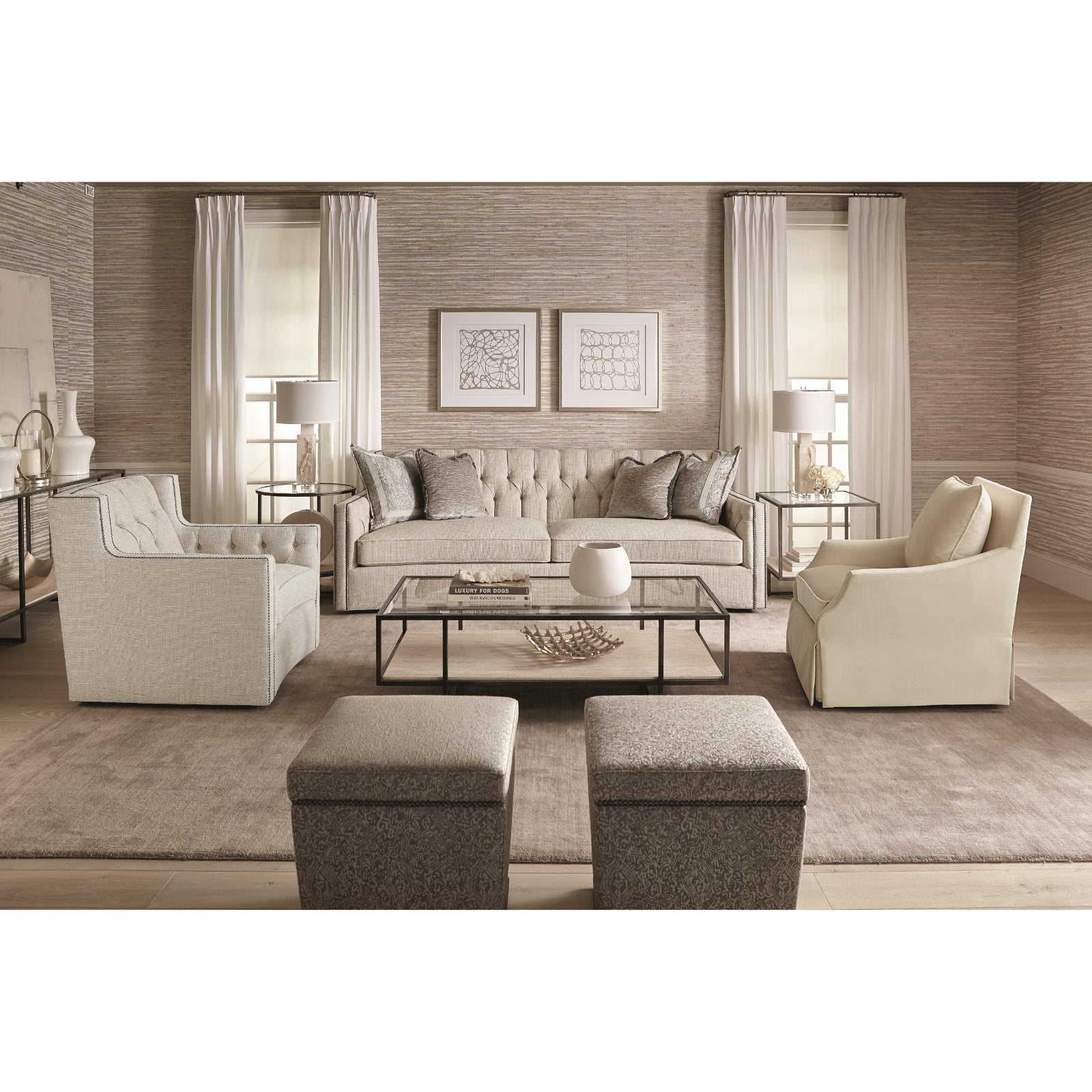 Candace Cream 96" Sofa by Bernhardt