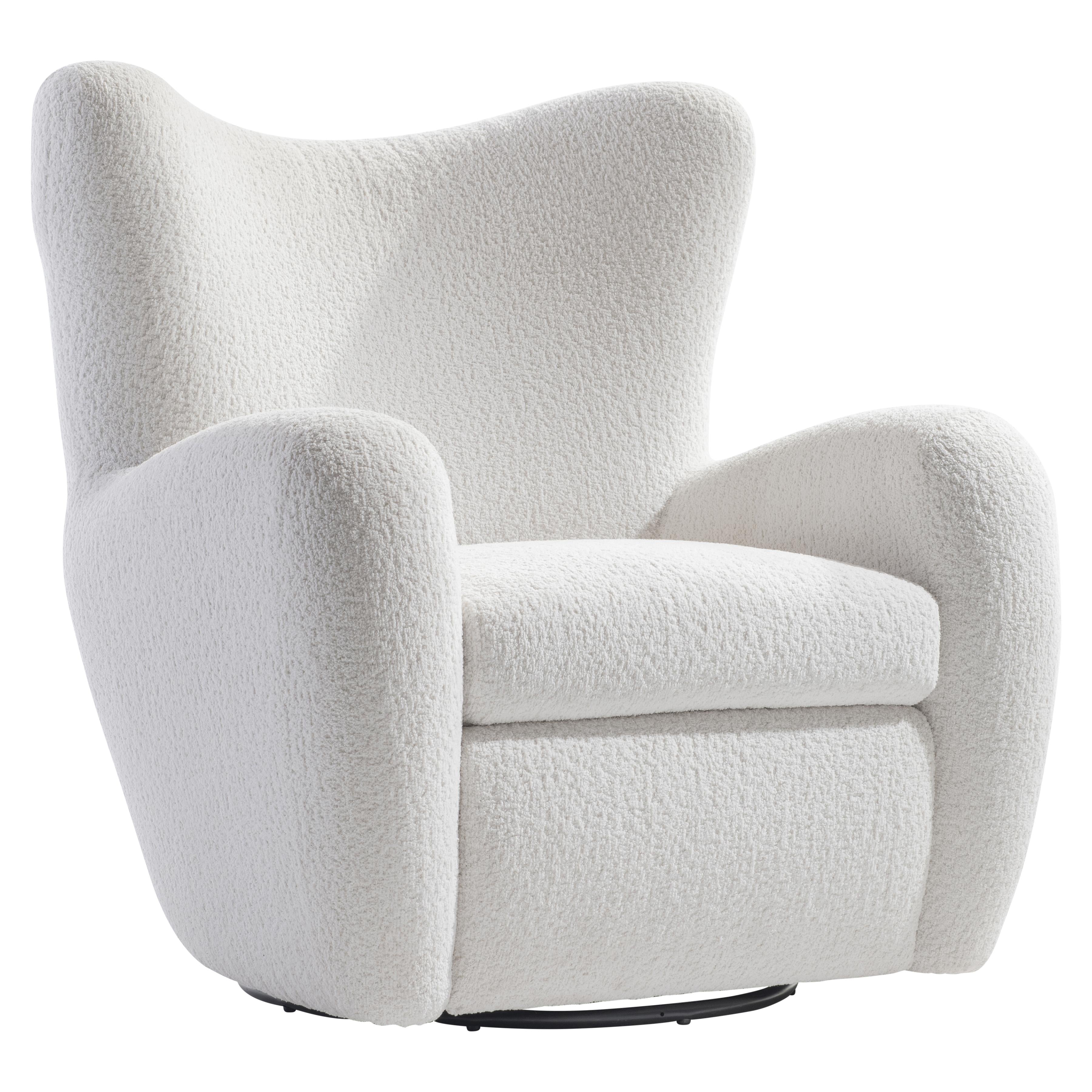 Silvi Fabric Swivel Chair by Bernhardt - Cloud White
