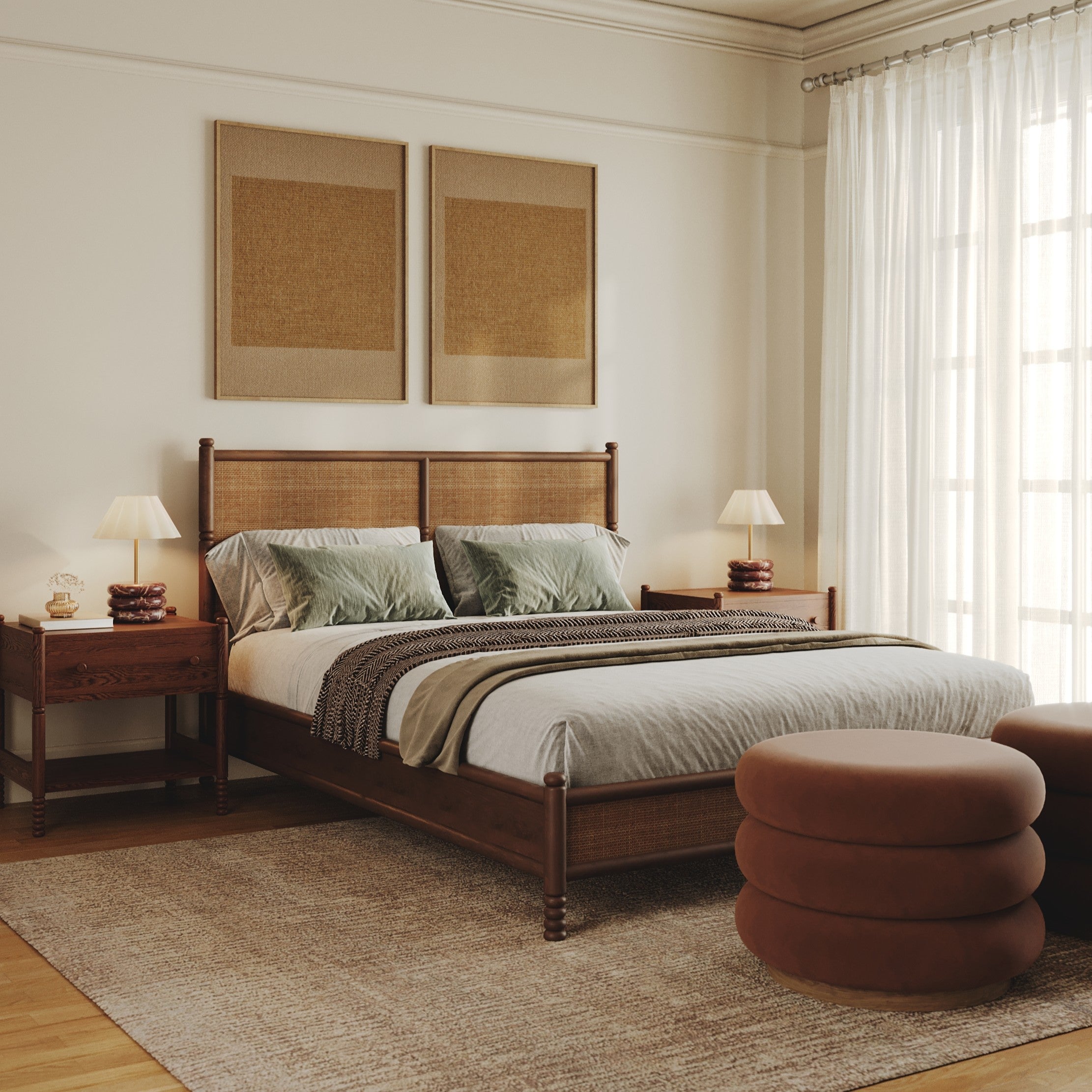 Molly Cane Queen Bed