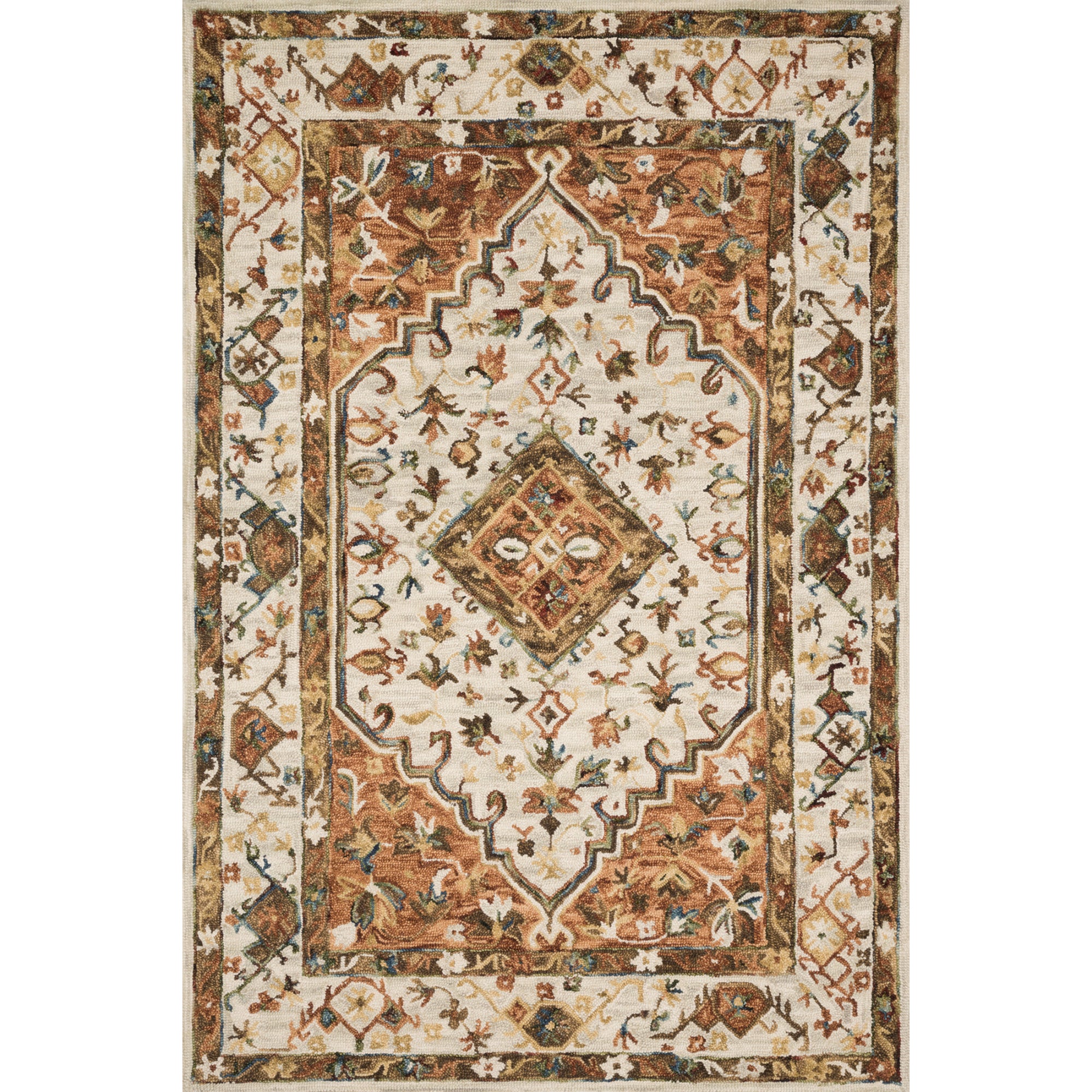 Loloi Beatty Ivory/Rust Rug