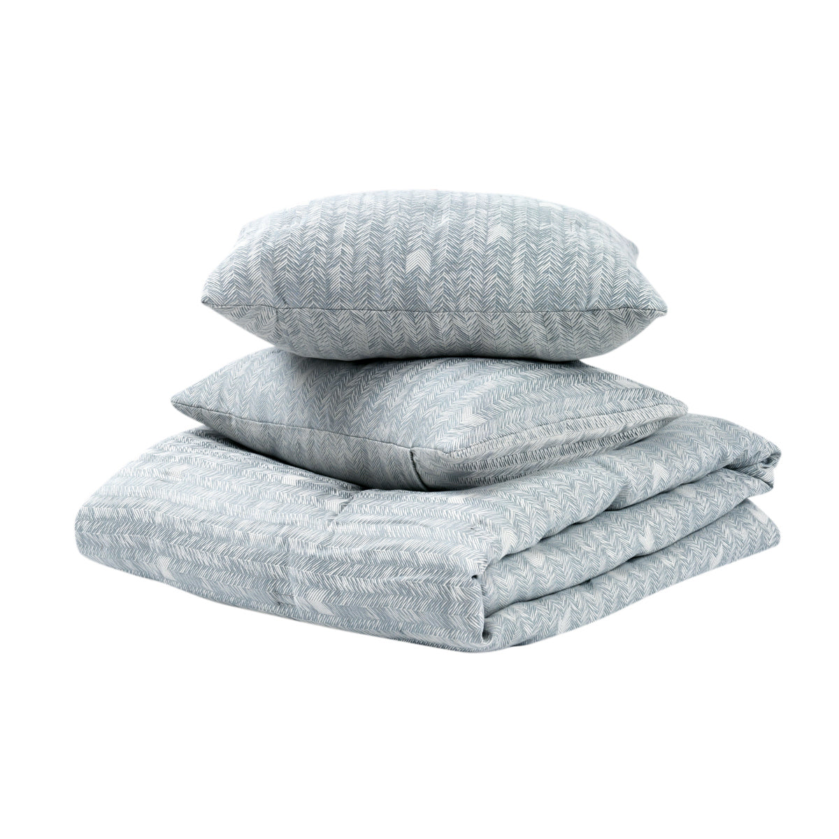 French Herringbone Storm 3pc Comforter Set