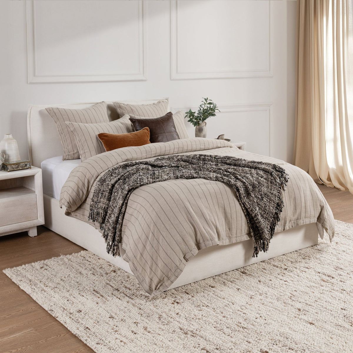 Monaco Natural 3pc Duvet Set by Classic Home