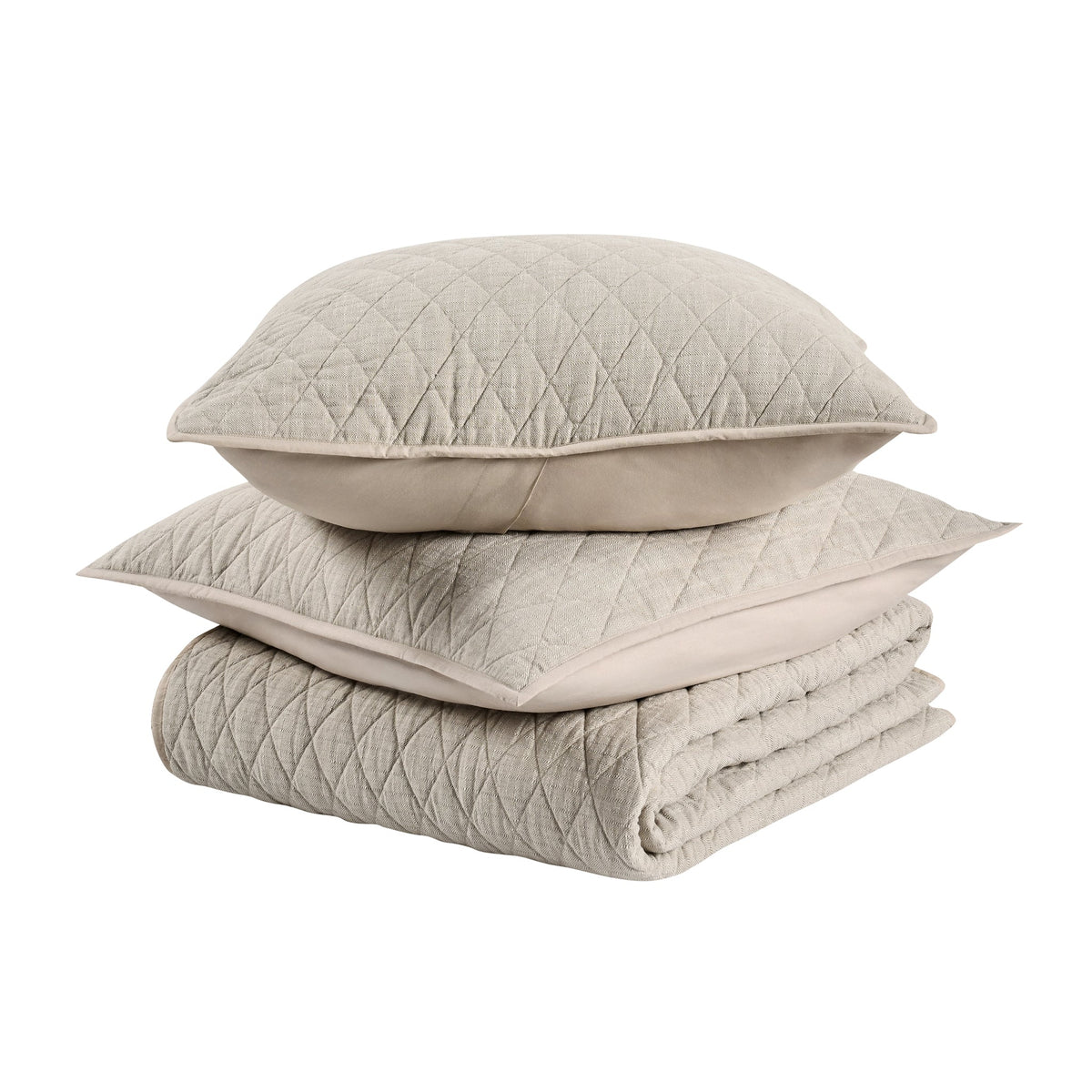 Lana Natural 3pc Queen Quilt Set