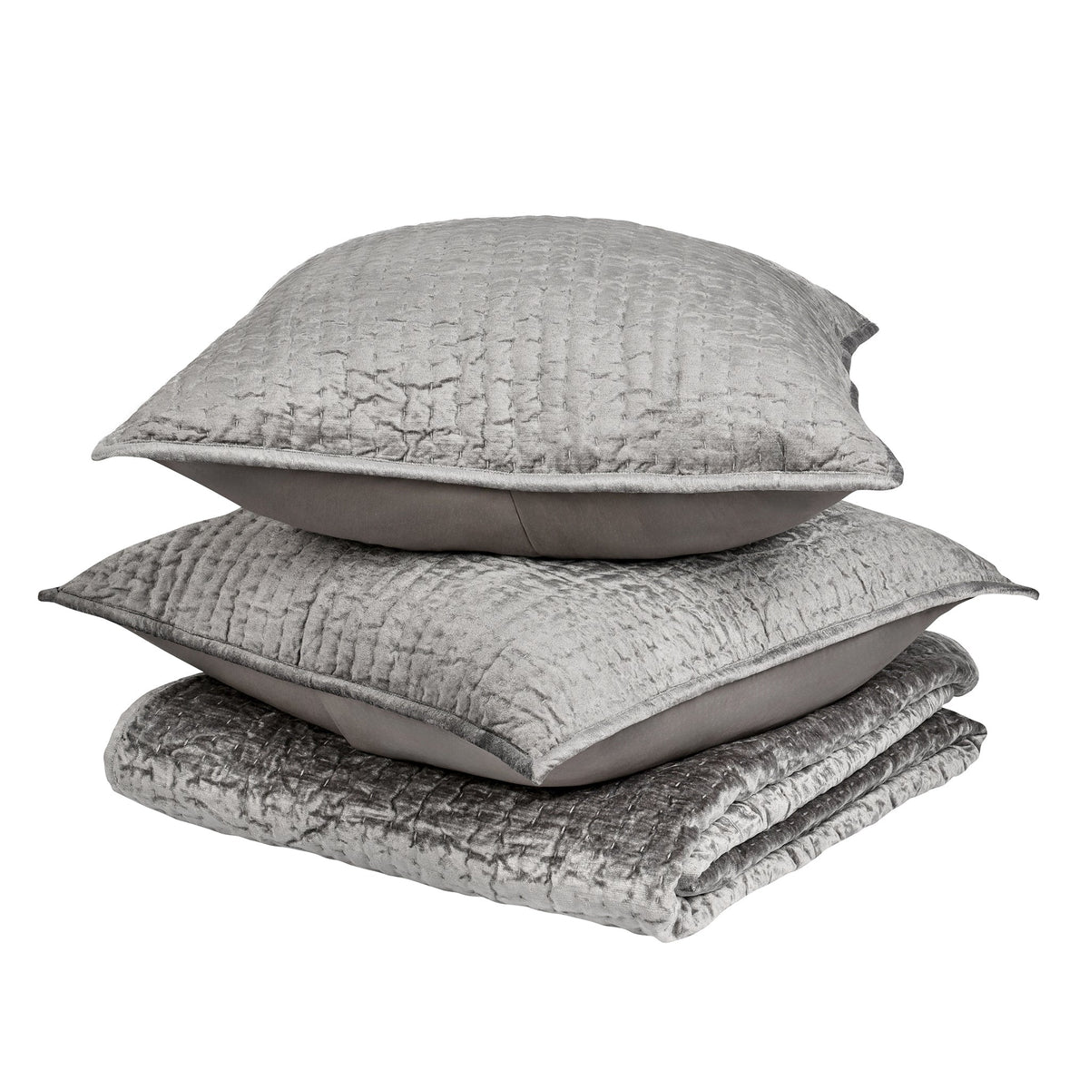 Bari Velvet 4pc King Quilt Set