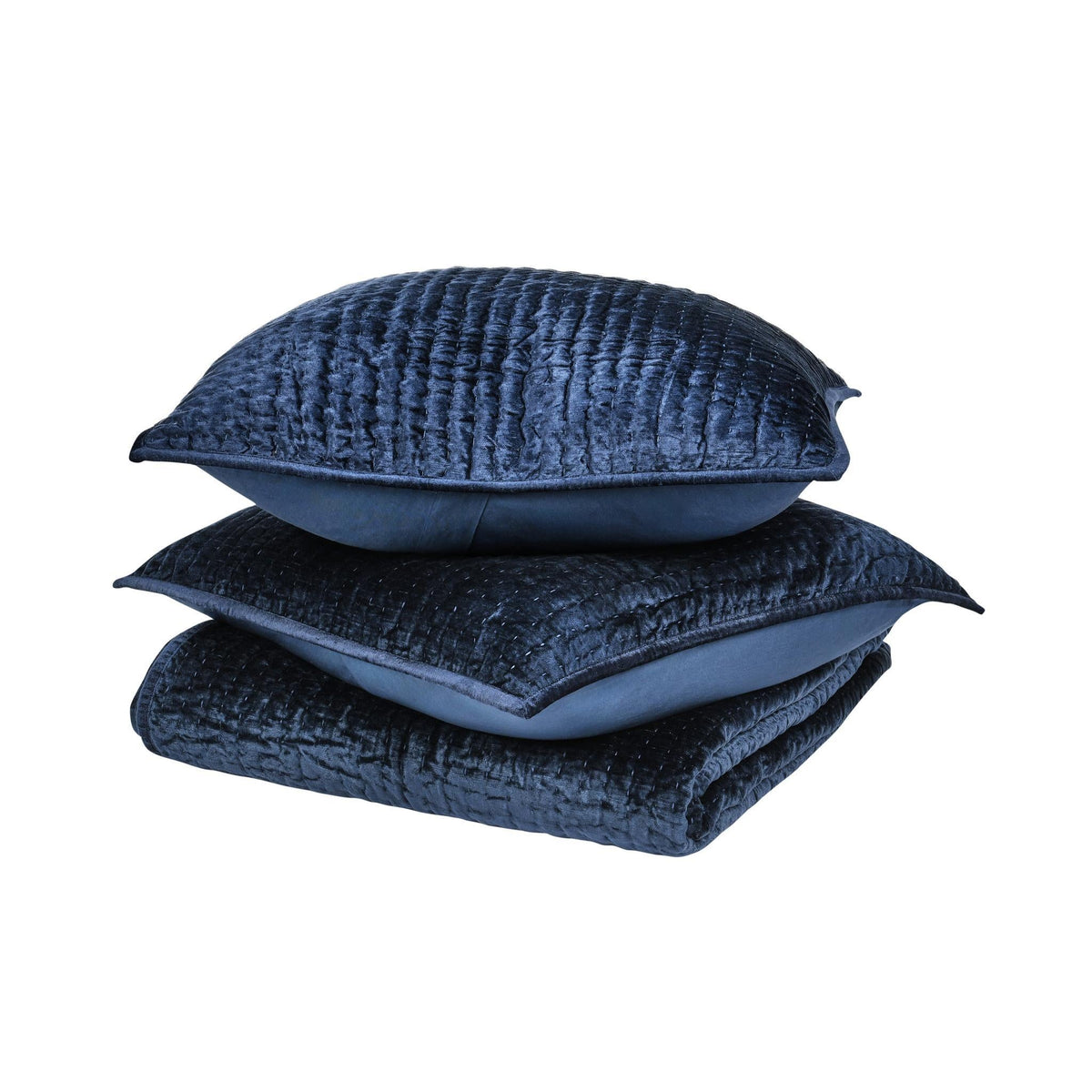 Bari Velvet 4pc King Quilt Set
