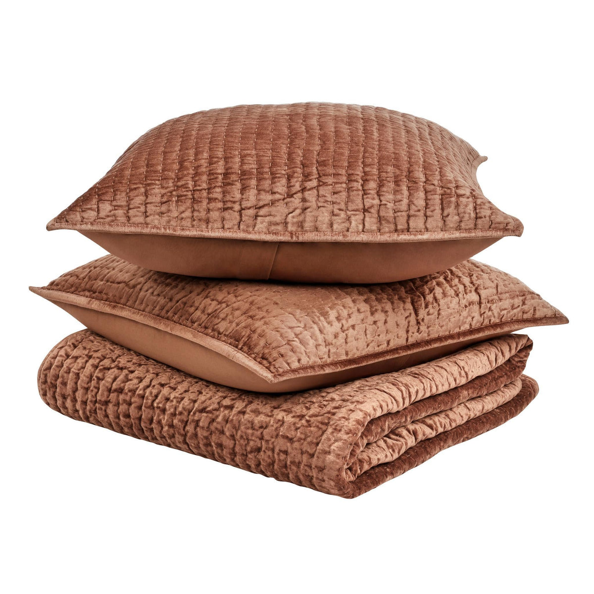 Bari Velvet 4pc King Quilt Set