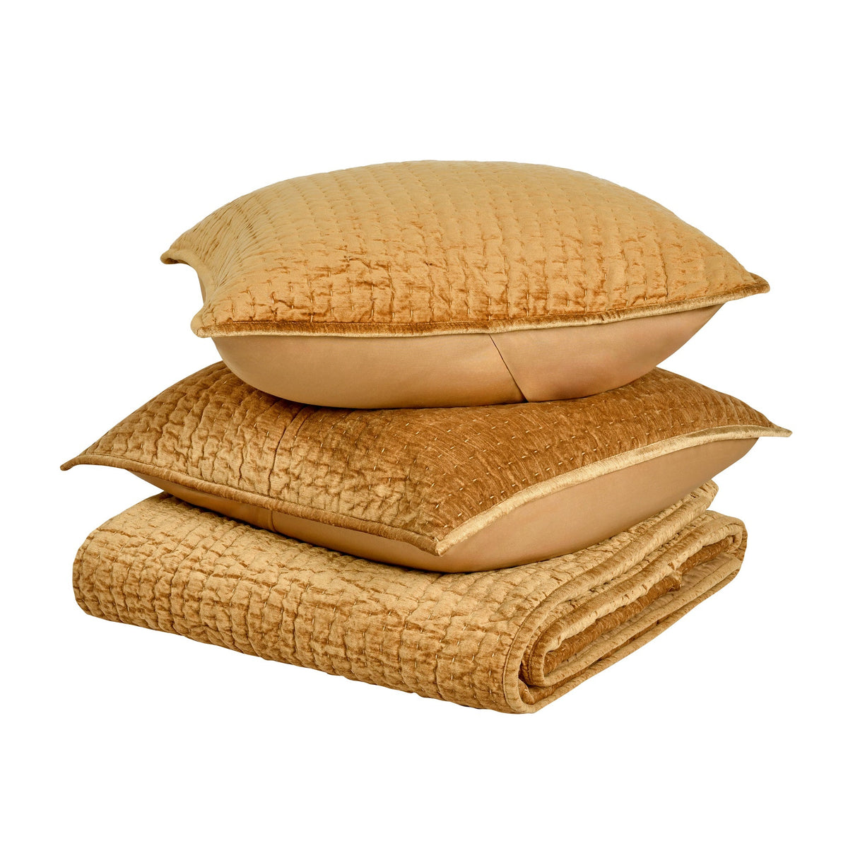 Bari Velvet 4pc King Quilt Set