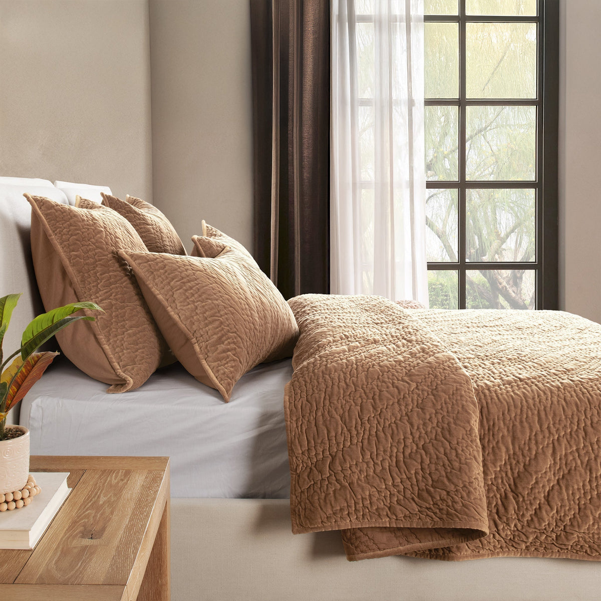 Elms Velvet 3pc Queen Quilt Set