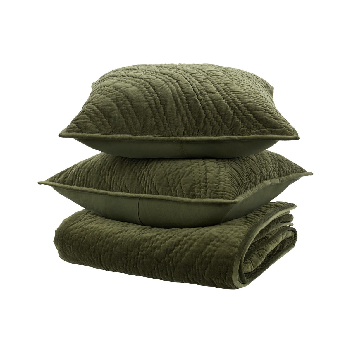 Elms Velvet 4pc King Quilt Set