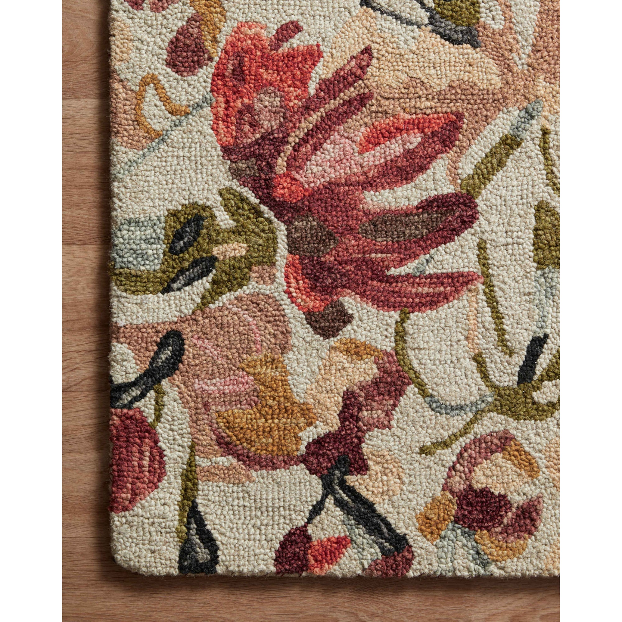Loloi Belladonna Ivory/Raspberry Rug