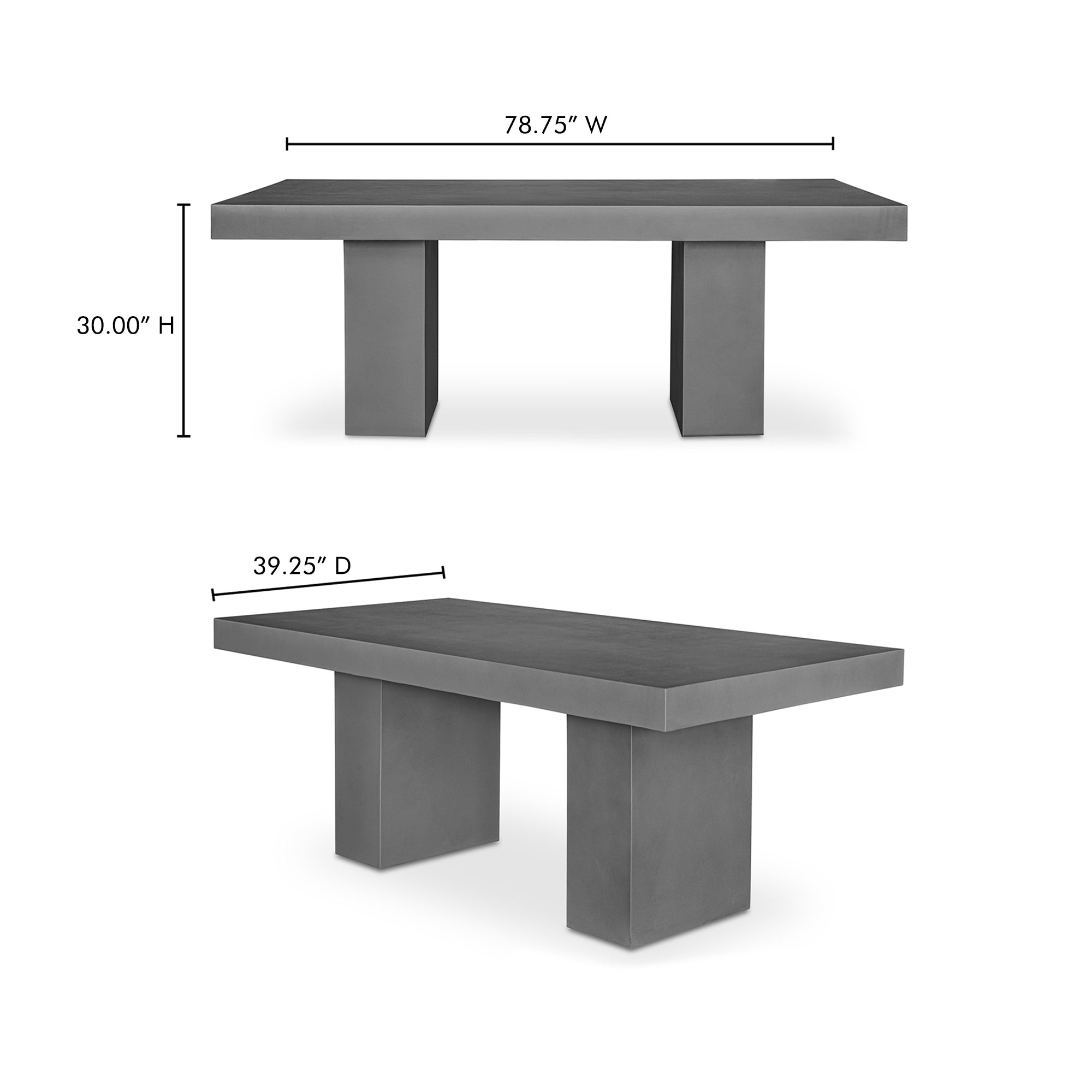 Antonius Outdoor Dining Table Dark Grey Table Moe's    Four Hands, Mid Century Modern Furniture, Old Bones Furniture Company, Old Bones Co, Modern Mid Century, Designer Furniture, Furniture Sale, Warehouse Furniture Sale, Antonius Outdoor Dining Table Dark Grey Sale, https://www.oldbonesco.com/