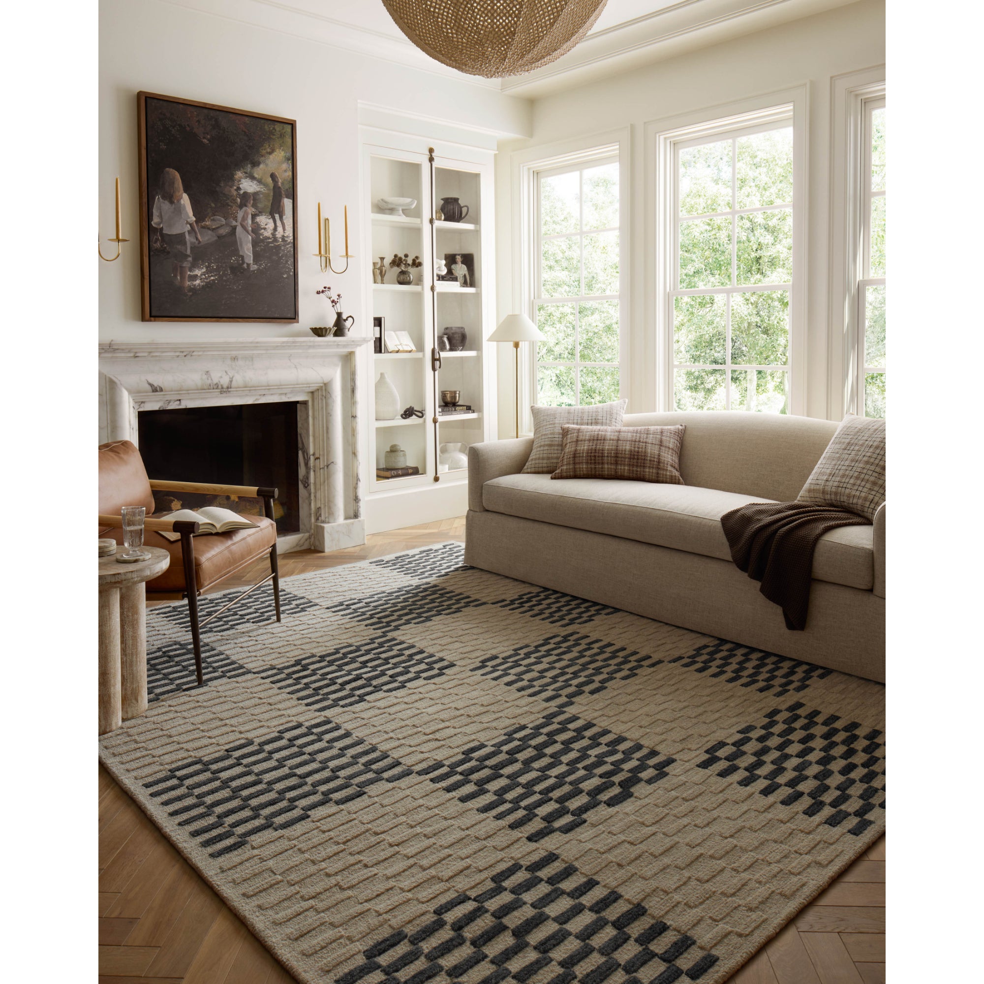 Chris Loves Julia x Loloi Bradley Beige/Midnight Rug