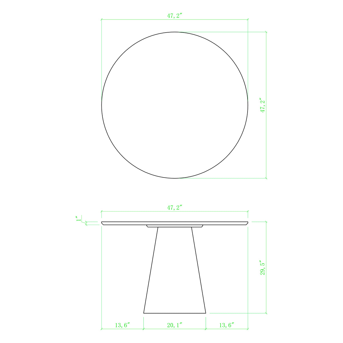 Mona Round Wood Top Dining Table