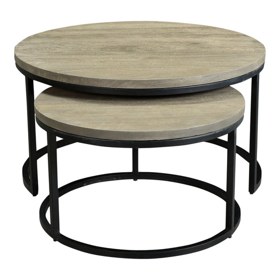 Drey Round Nesting Coffee Tables Grey Set of Two