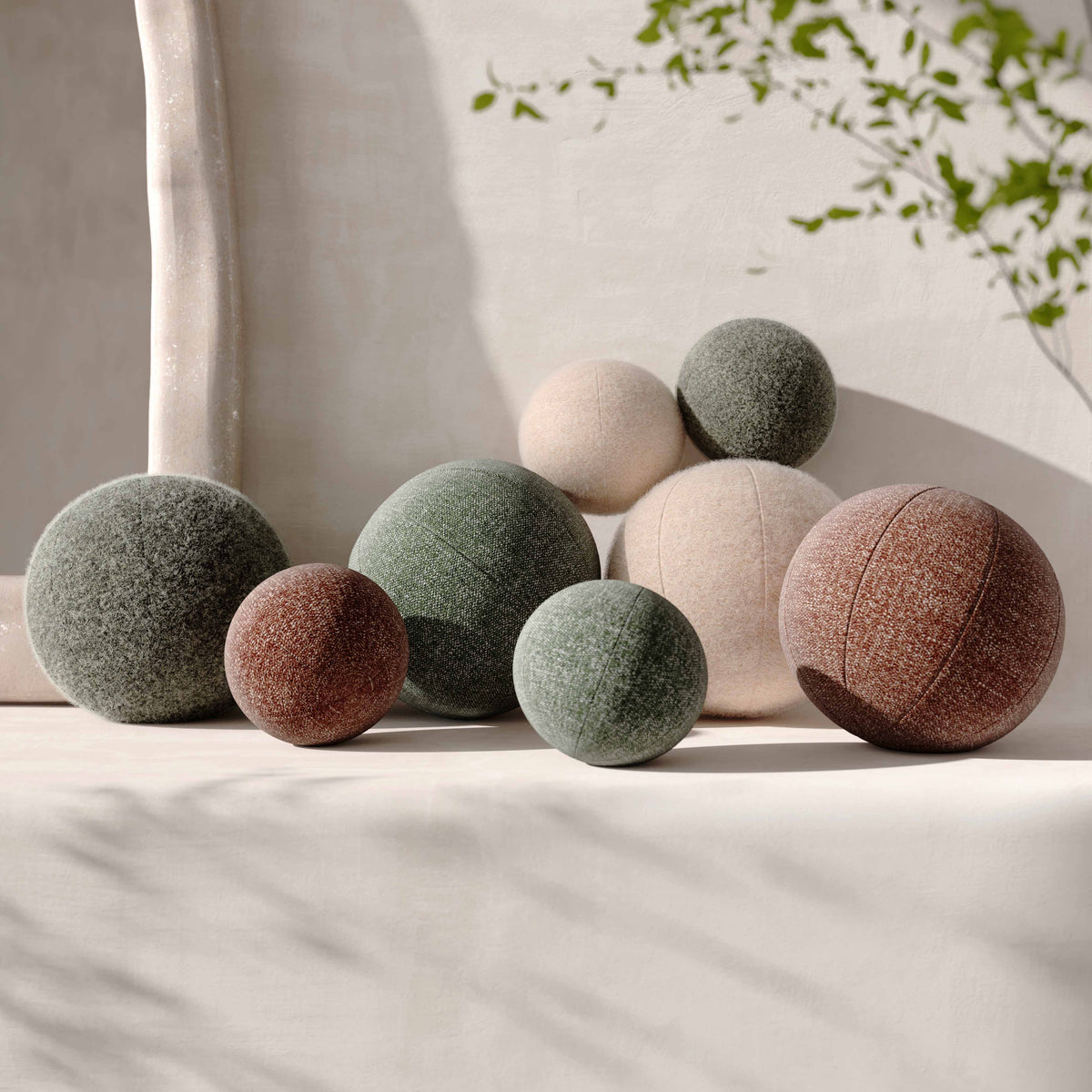 Boba Long Mohair Ball Throw Pillow