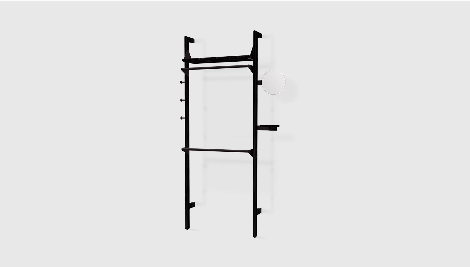 Branch-1 Wardrobe Unit Black Uprights Black Brackets Black ShelvesSHELVING Gus*  Black Uprights Black Brackets Black Shelves   Four Hands, Mid Century Modern Furniture, Old Bones Furniture Company, Old Bones Co, Modern Mid Century, Designer Furniture, https://www.oldbonesco.com/