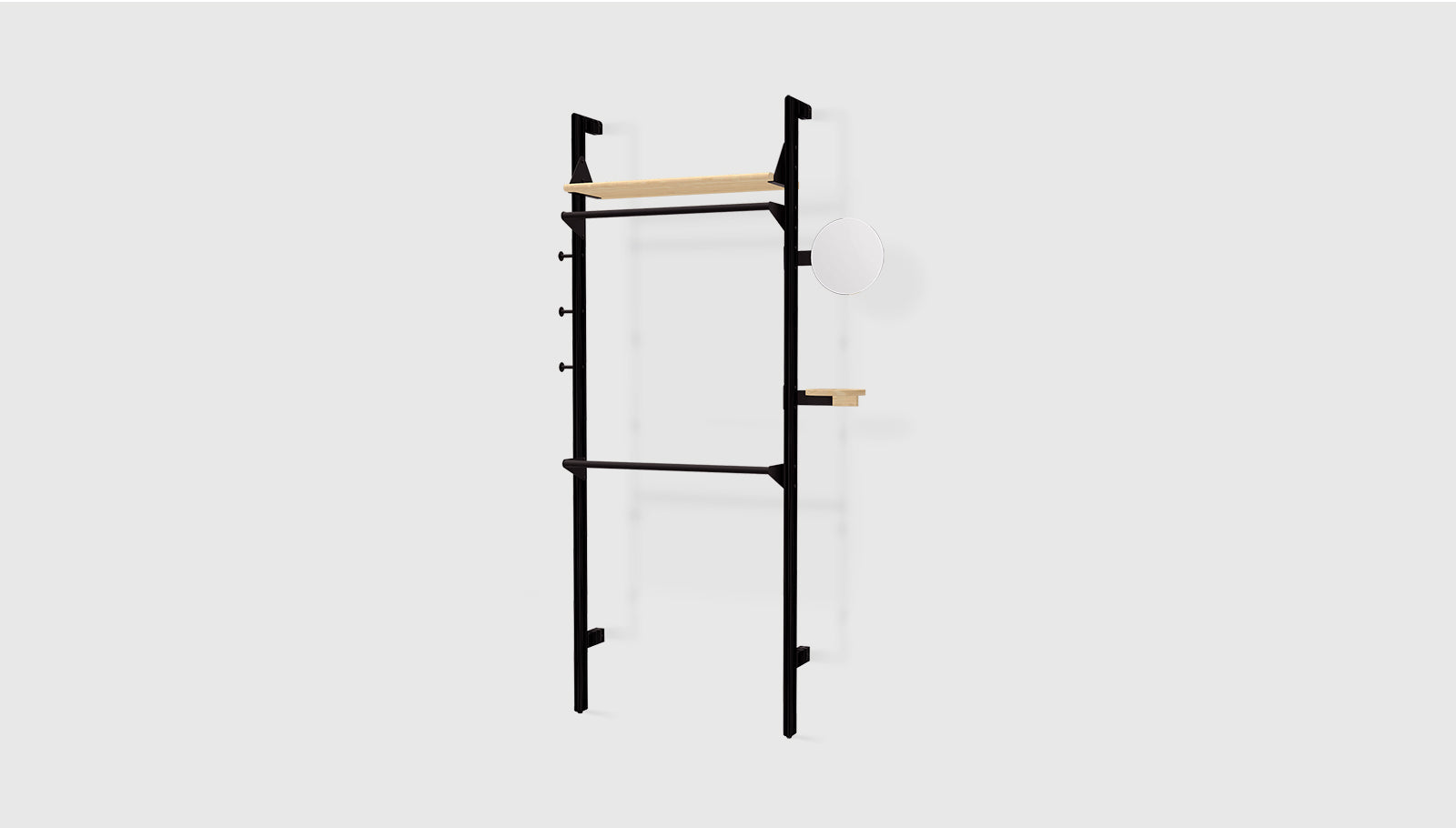 Branch-1 Wardrobe Unit Black Uprights Black Brackets Blonde ShelvesSHELVING Gus*  Black Uprights Black Brackets Blonde Shelves   Four Hands, Mid Century Modern Furniture, Old Bones Furniture Company, Old Bones Co, Modern Mid Century, Designer Furniture, https://www.oldbonesco.com/