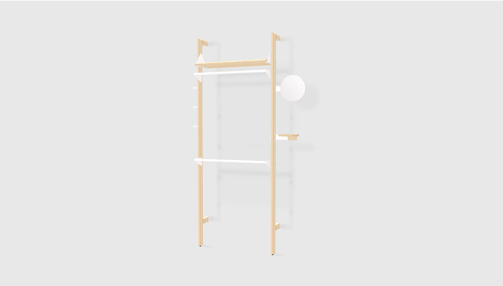 Branch-1 Wardrobe Unit Blonde Uprights White Brackets Blonde ShelvesSHELVING Gus*  Blonde Uprights White Brackets Blonde Shelves   Four Hands, Mid Century Modern Furniture, Old Bones Furniture Company, Old Bones Co, Modern Mid Century, Designer Furniture, https://www.oldbonesco.com/