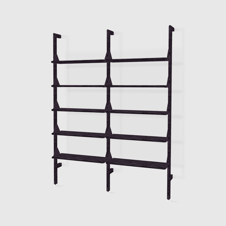Branch-2 Shelving Unit by Gus* — black uprights, black brackets and black shelves.