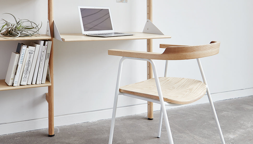 Branch-1 Shelving Unit with Desk SHELVING Gus*     Four Hands, Mid Century Modern Furniture, Old Bones Furniture Company, Old Bones Co, Modern Mid Century, Designer Furniture, https://www.oldbonesco.com/