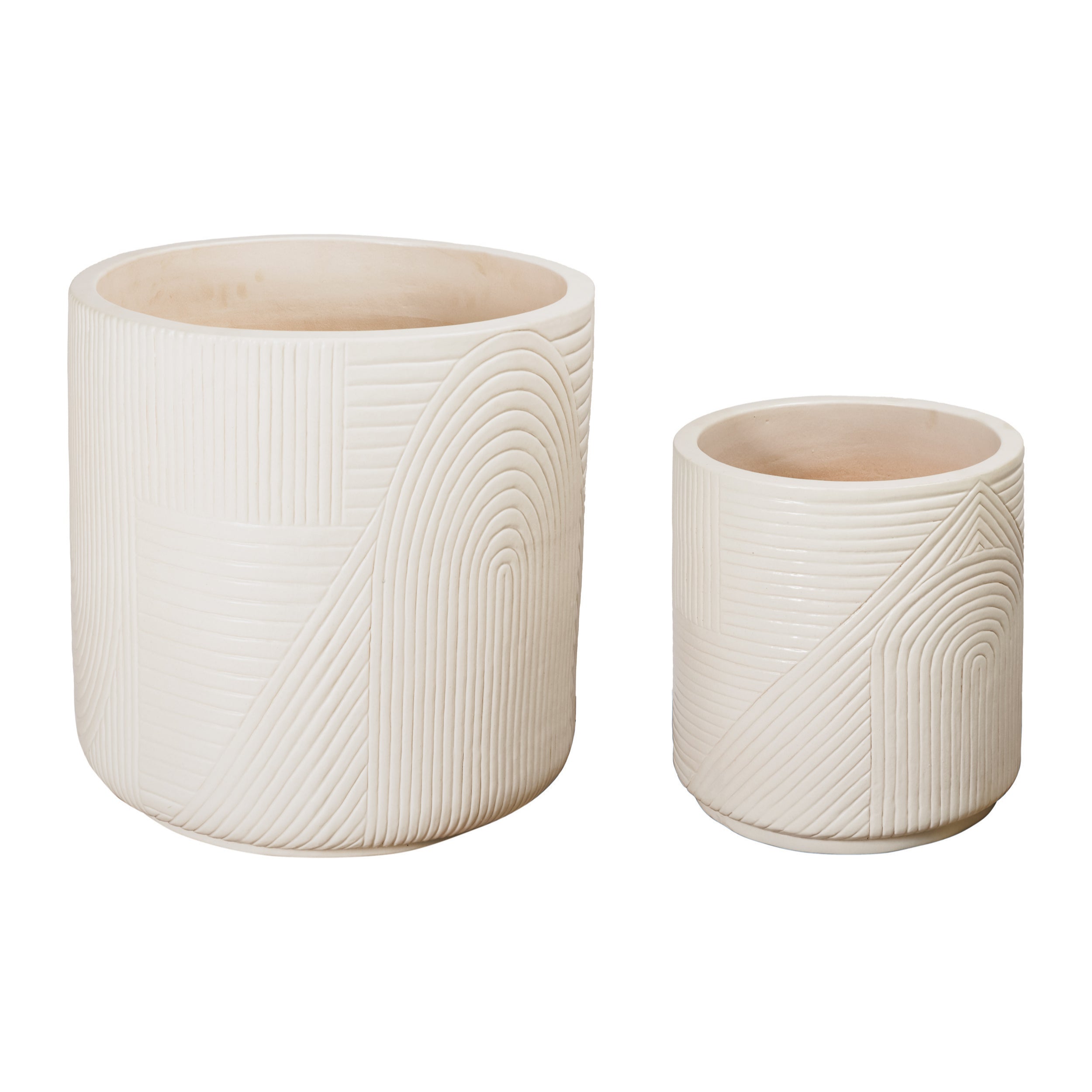 Serenity 1 Large and 1 Small Textured Planter Set