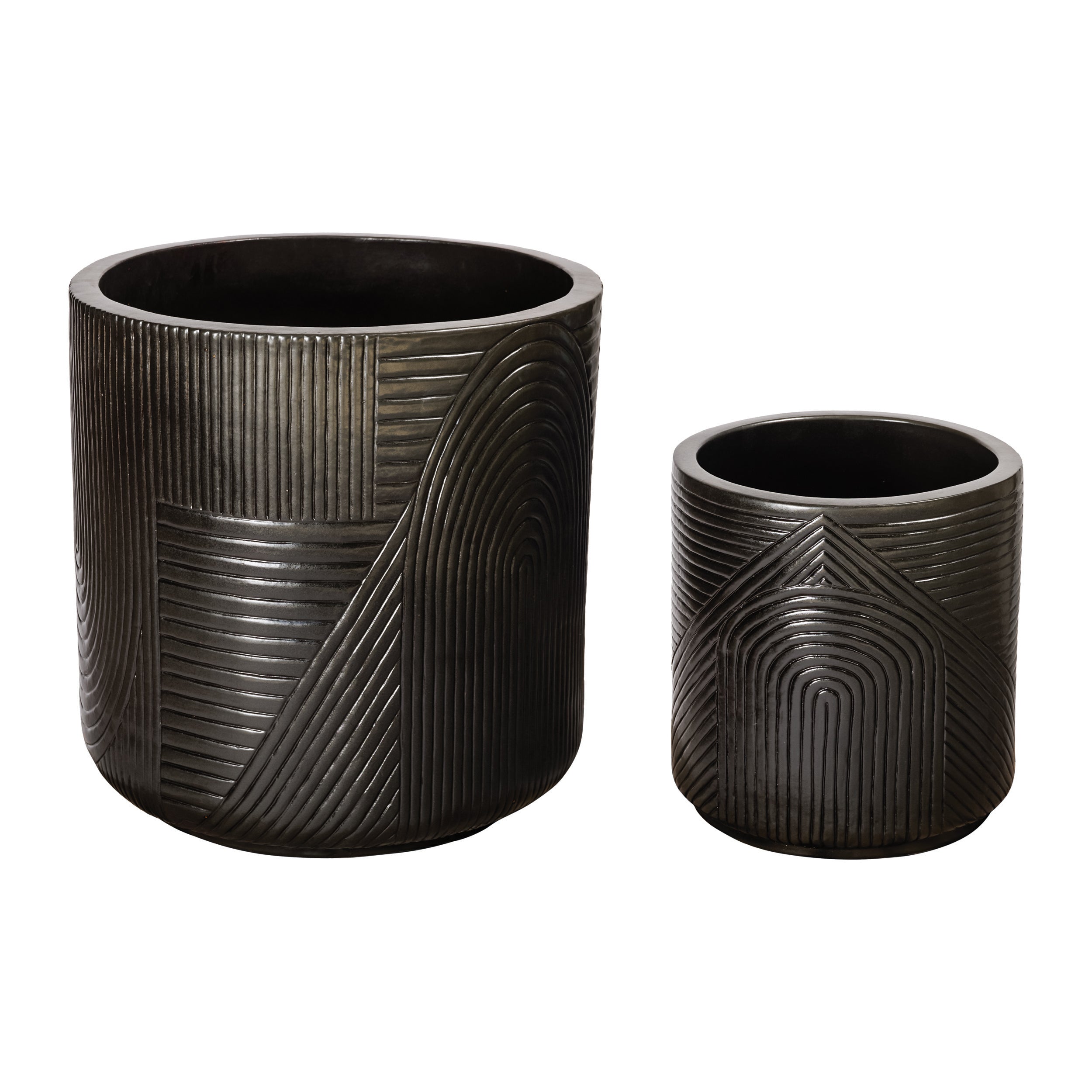 Serenity 1 Large and 1 Small Textured Planter Set