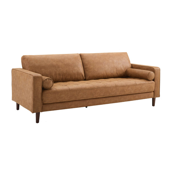 CAVE SOFA 76"- VEGAN LEATHER SADDLE Sofa OB OUTLET     Four Hands, Mid Century Modern Furniture, Old Bones Furniture Company, Old Bones Co, Modern Mid Century, Designer Furniture, https://www.oldbonesco.com/