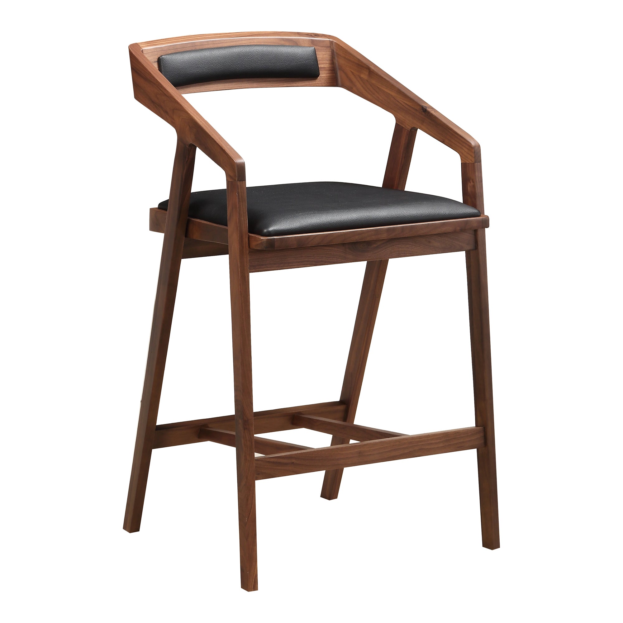Padma Counter Stool Black Vegan Leather Counter Stools Moe's    Four Hands, Mid Century Modern Furniture, Old Bones Furniture Company, Old Bones Co, Modern Mid Century, Designer Furniture, Furniture Sale, Warehouse Furniture Sale, Padma Counter Stool Black Vegan Leather Sale, https://www.oldbonesco.com/