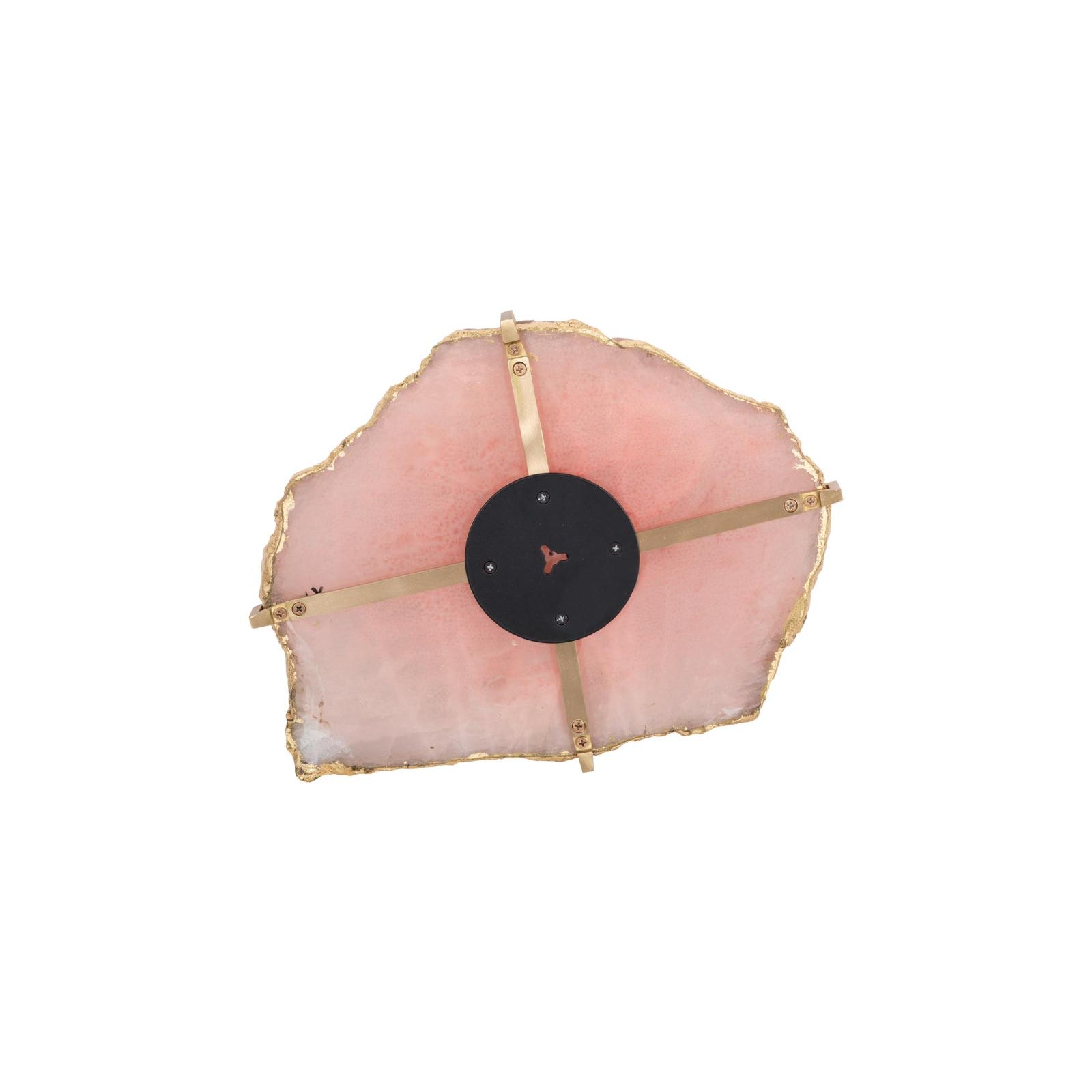 Gem Wall Tile in Brass Setting - Rose Quartz