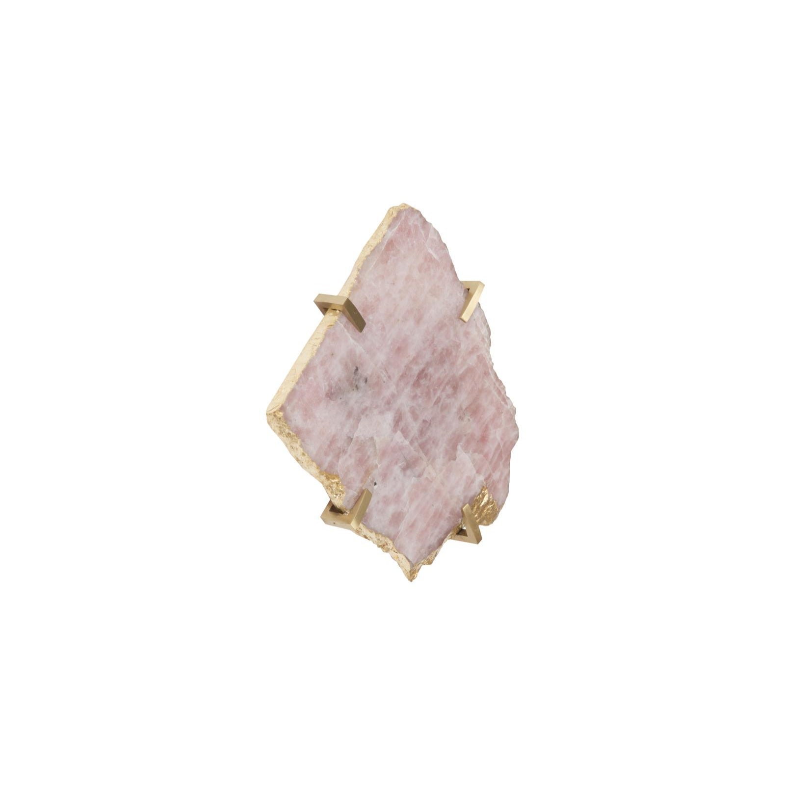 Gem Wall Tile in Brass Setting - Rose Quartz