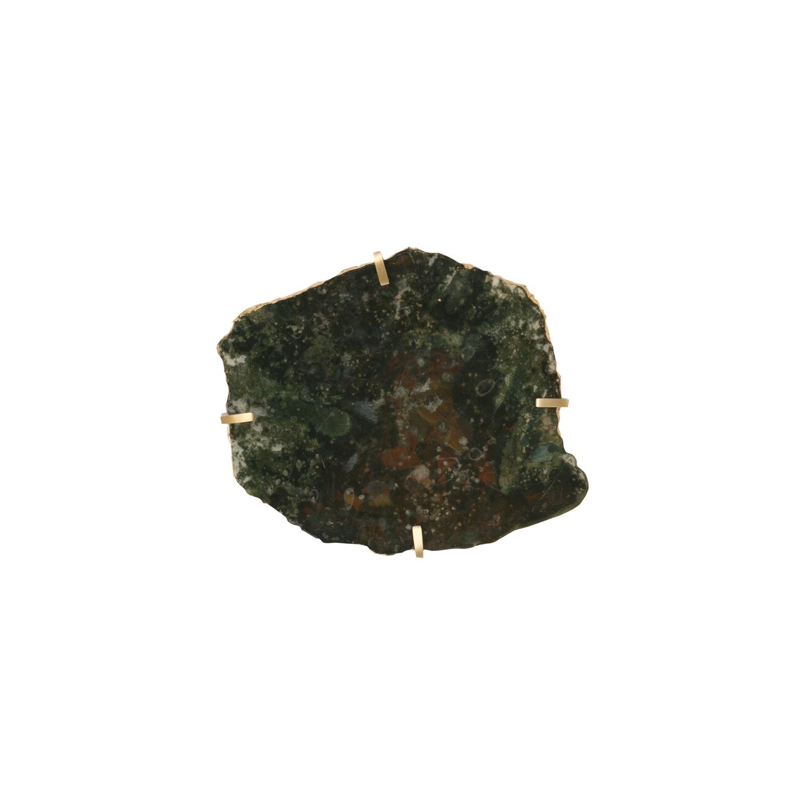 Gem Wall Tile in Brass Setting - Glacier Charcoal