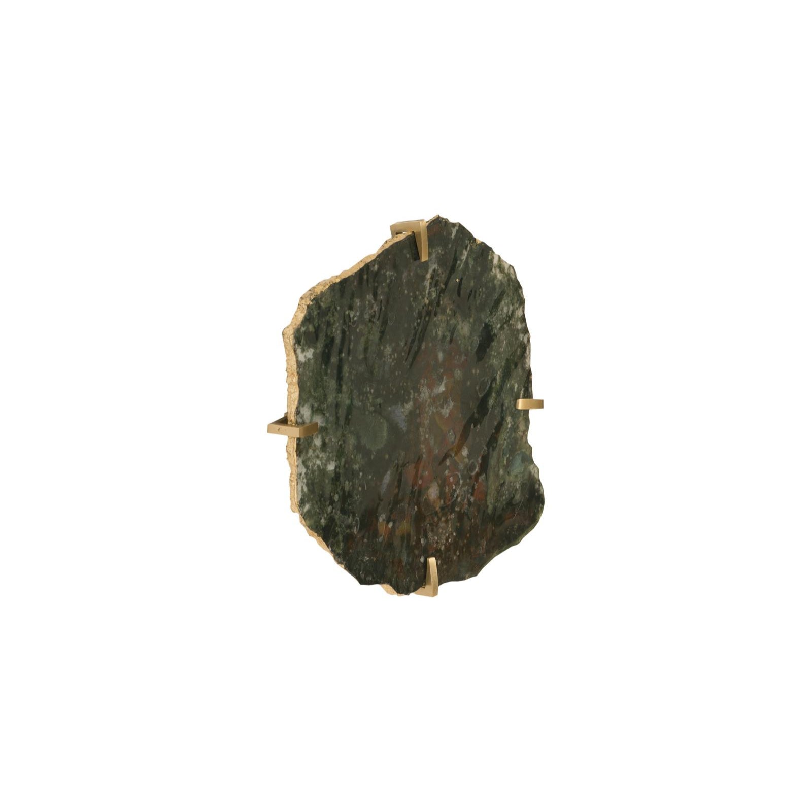 Gem Wall Tile in Brass Setting - Glacier Charcoal