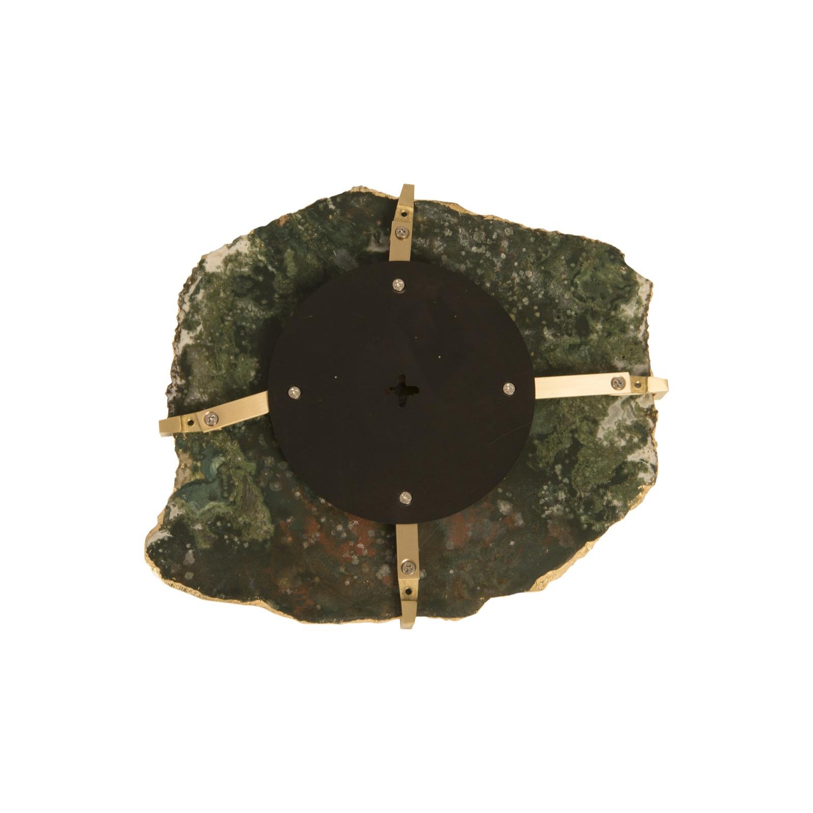 Gem Wall Tile in Brass Setting - Glacier Charcoal
