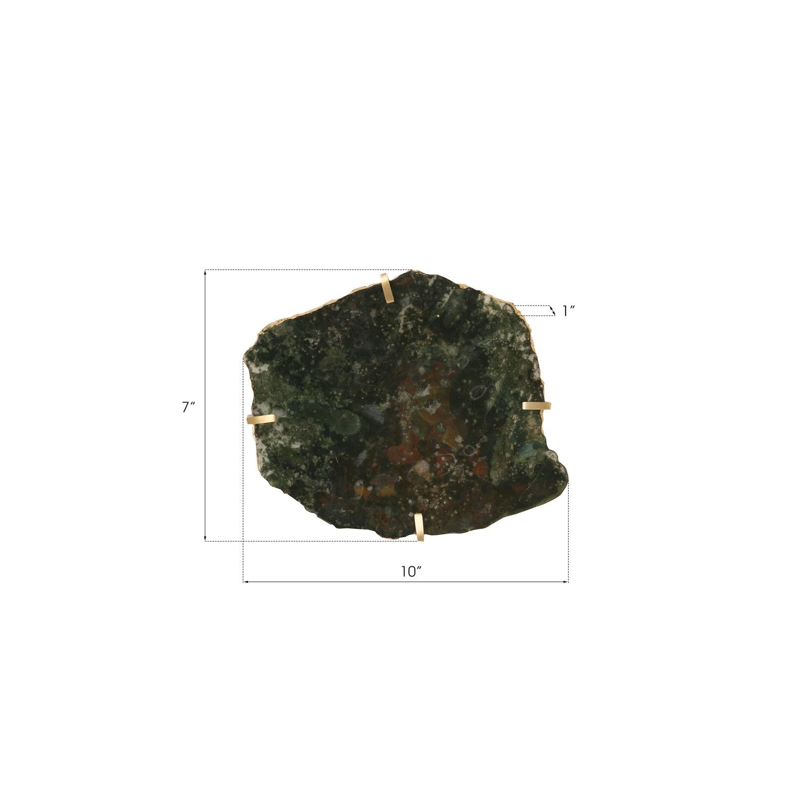 Gem Wall Tile in Brass Setting - Glacier Charcoal