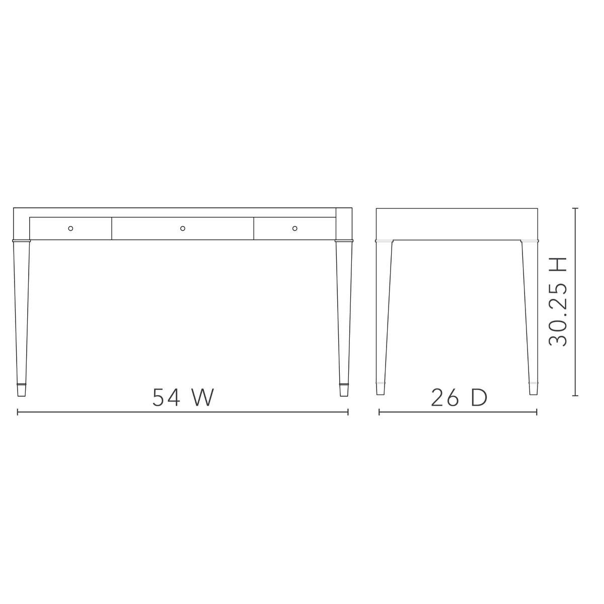 Claudette 807-GT Desk with Glass Top