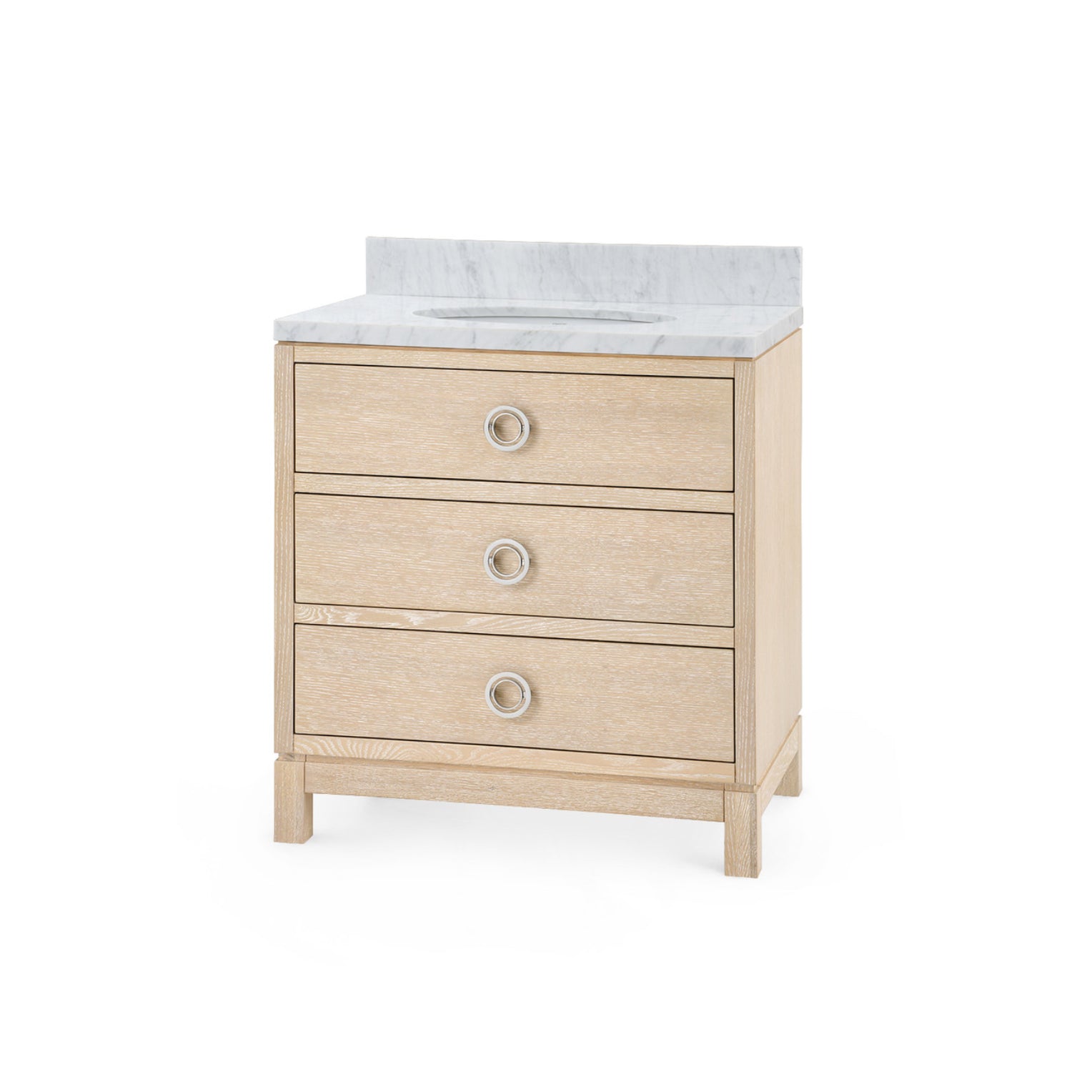 Caspian 2-Drawer Cabinet with 30" Marble Vanity Top