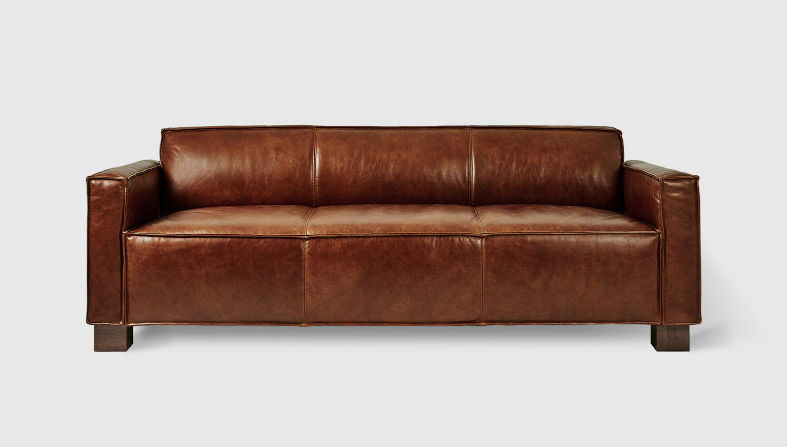 Cabot Sofa Saddle Brown LeatherSofa Gus*  Saddle Brown Leather   Four Hands, Mid Century Modern Furniture, Old Bones Furniture Company, Old Bones Co, Modern Mid Century, Designer Furniture, https://www.oldbonesco.com/