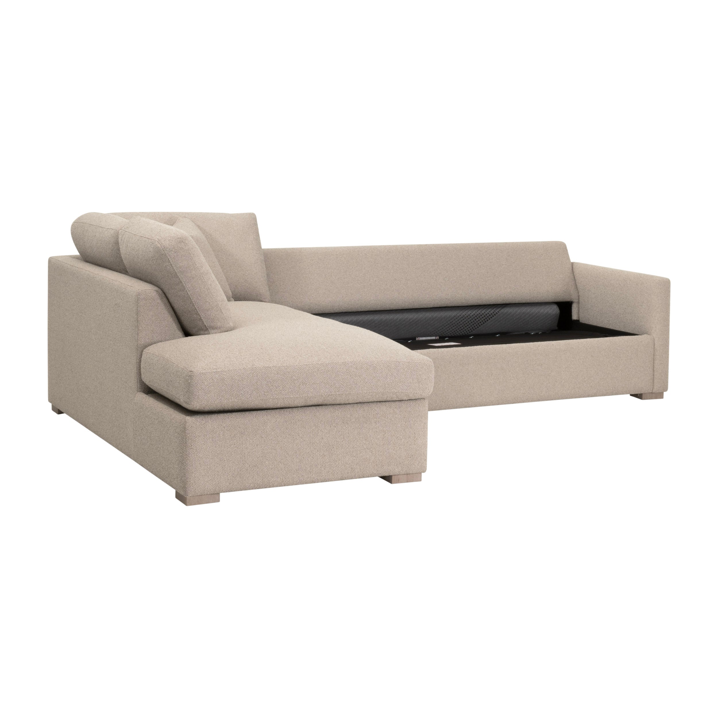 Clara 112" Slim Arm Sleeper Queen Sectional