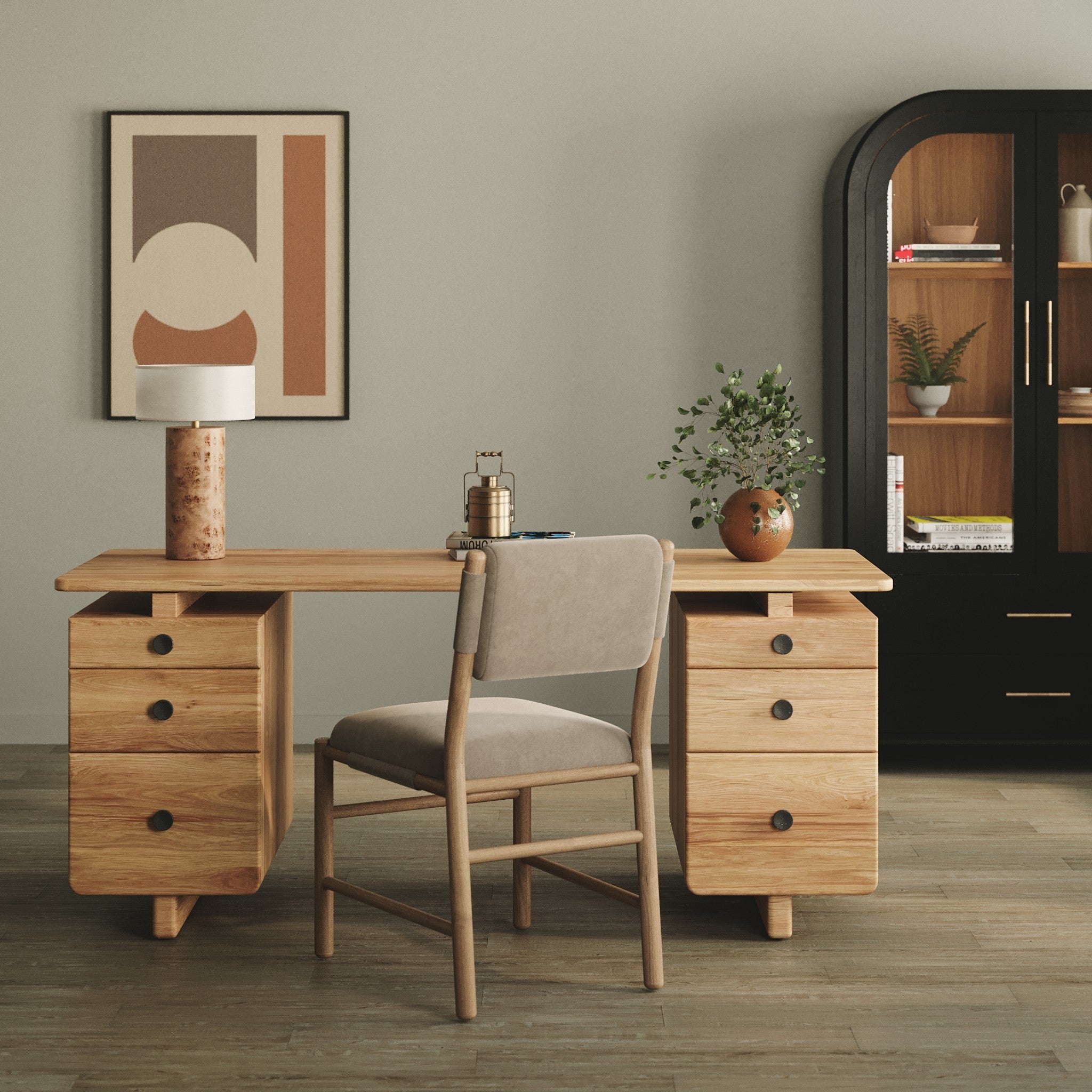 Valeria Oak Desk