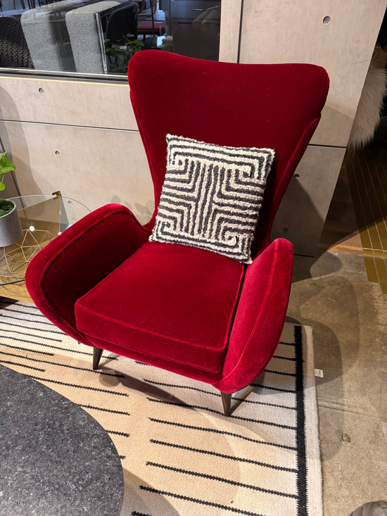 Floor Model - Vintage Milo Baughman Chair - Red Mohair  OB OUTLET     Four Hands, Mid Century Modern Furniture, Old Bones Furniture Company, Old Bones Co, Modern Mid Century, Designer Furniture, https://www.oldbonesco.com/