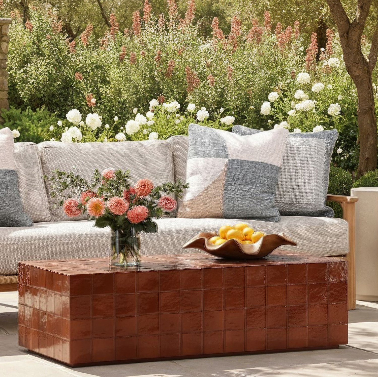 Dinsley Outdoor Coffee Table Rust